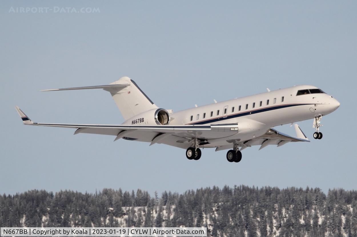 N667BB, 2014 Bombardier Global 5000 C/N 9618, Arrival from Teterboro (TEB, NY).
