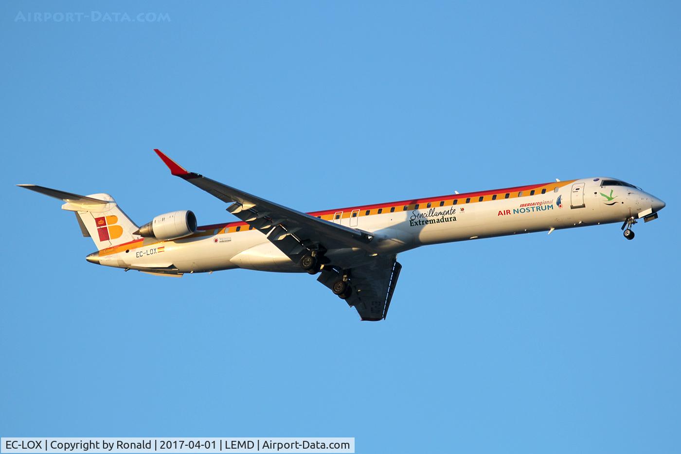 EC-LOX, 2011 Bombardier CRJ-1000ER NG (CL-600-2E25) C/N 19020, at mad