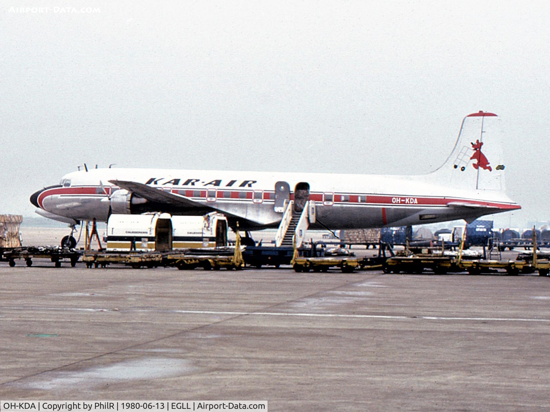 OH-KDA, 1957 Douglas DC-6B C/N 45202, OH-KDA 1957 Douglas DC-6B ST Kar Air LHR