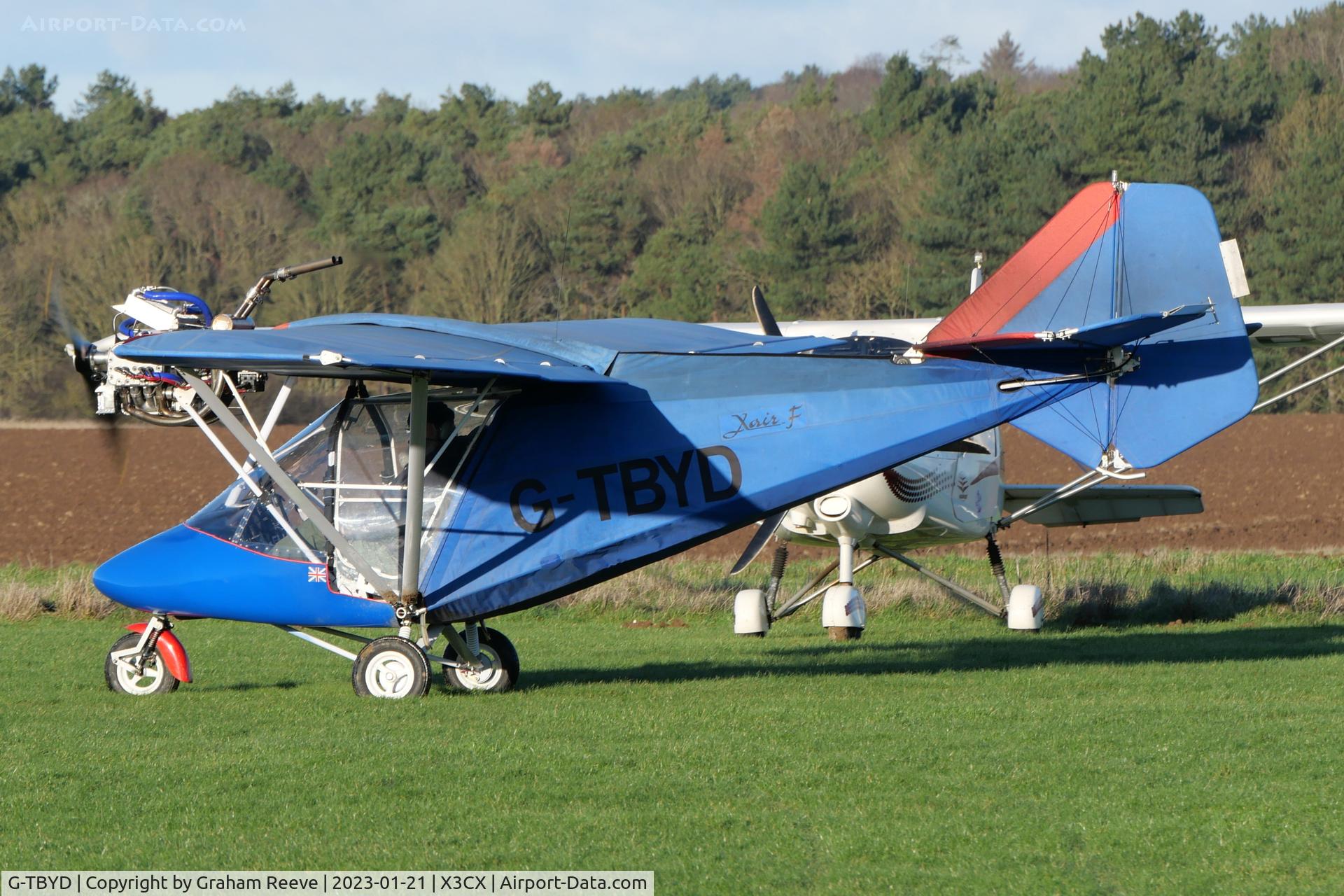 G-TBYD, 2013 Raj Hamsa X-Air Falcon D(1) C/N BMAA/HB/617, Departing from Northrepps.