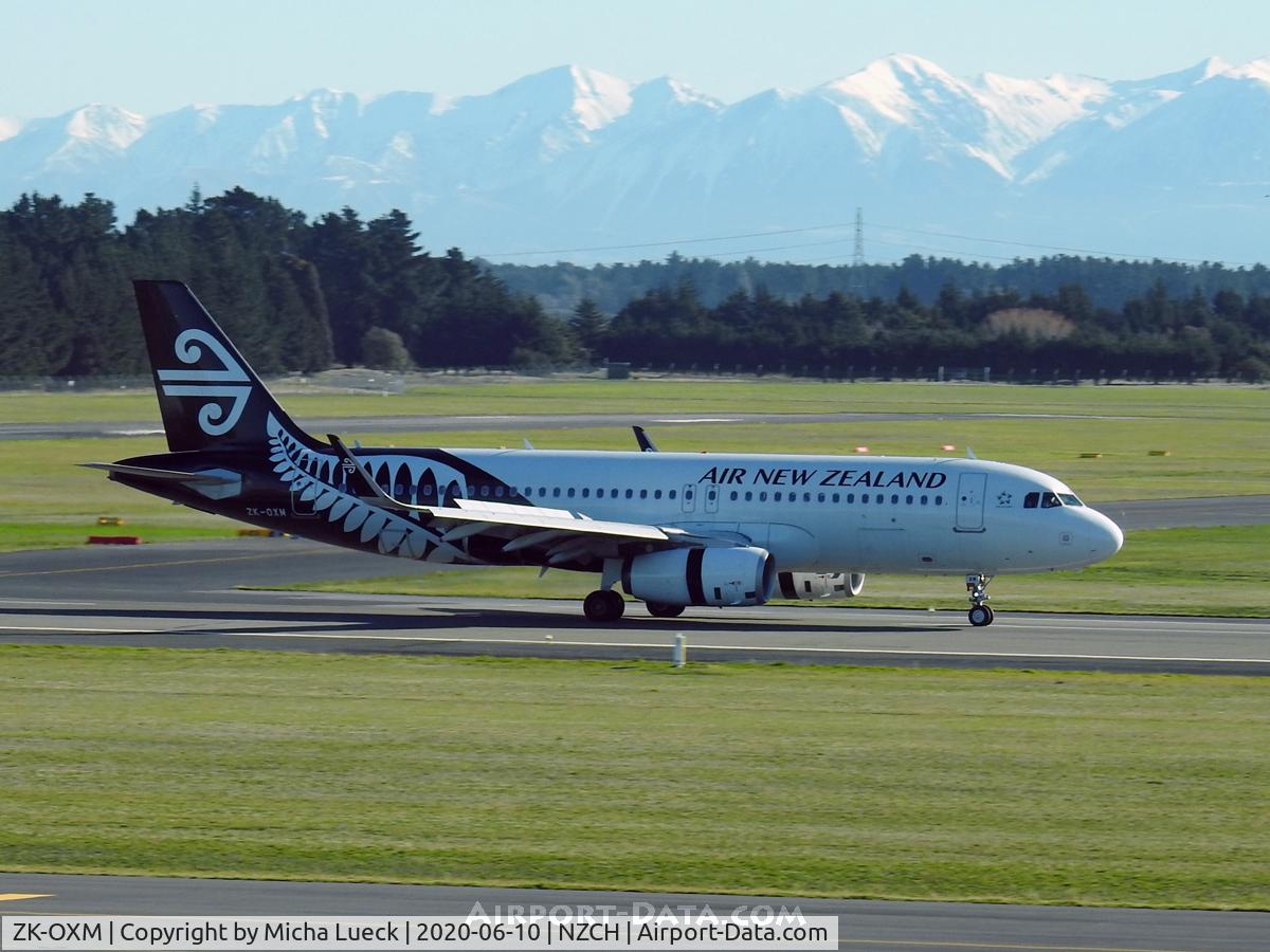 ZK-OXM, 2016 Airbus A320-232 C/N 7362, The Southern Alps always provide a great backdrop in Christchurch