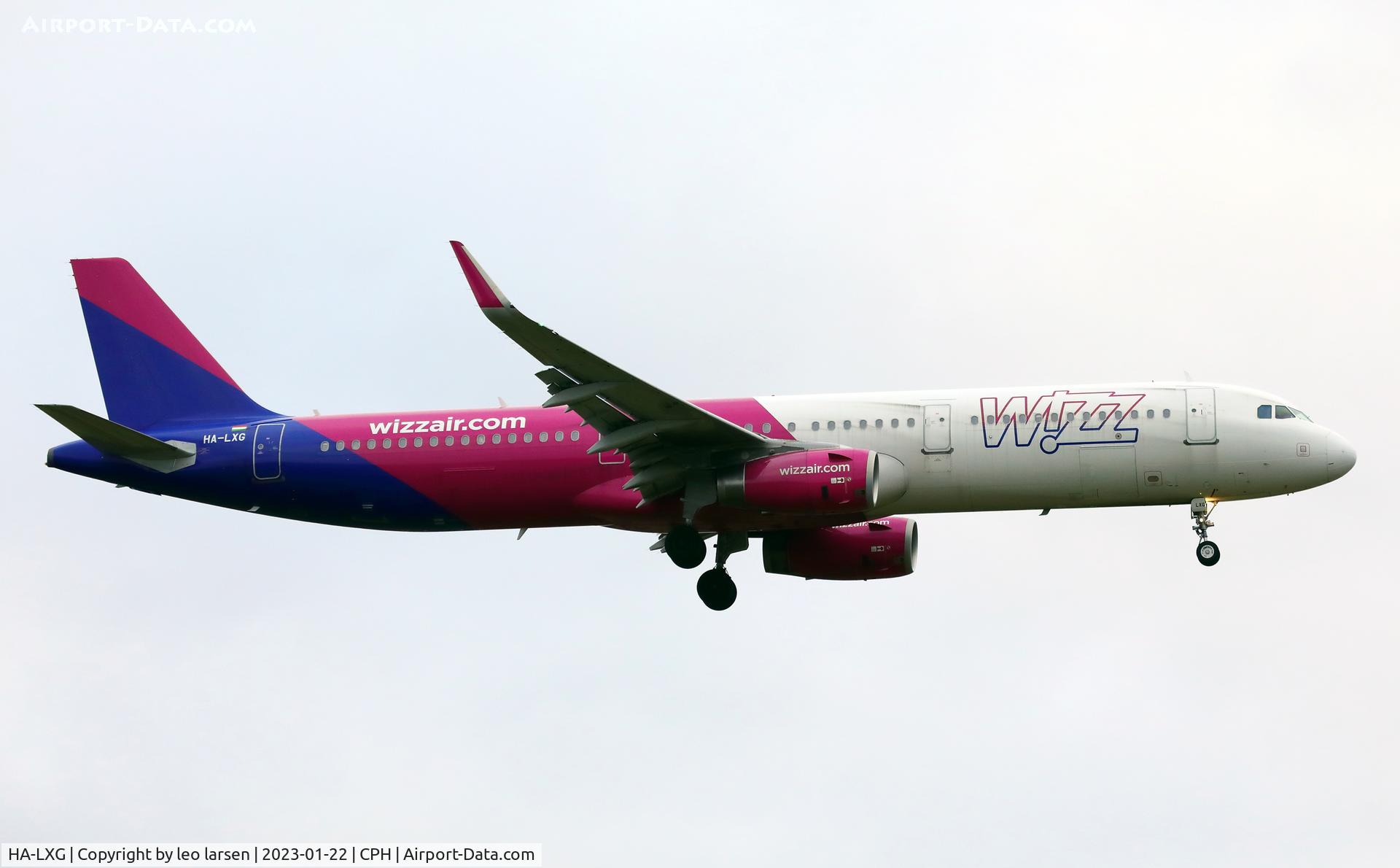 HA-LXG, 2016 Airbus A321-231 C/N 7182, Copenhagen 22.1.2023