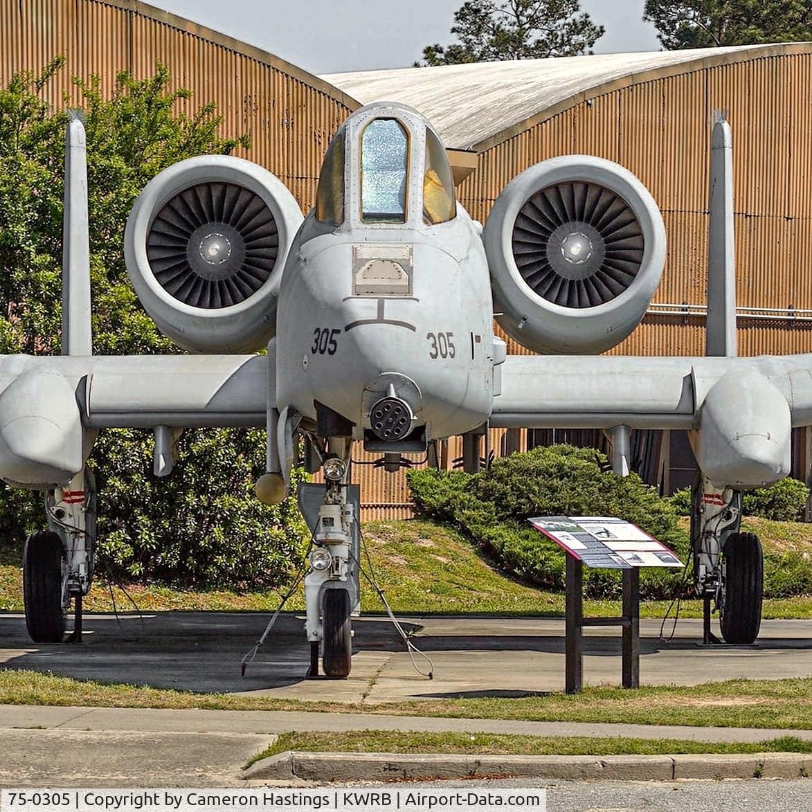 75-0305, 1975 Fairchild Republic A-10A Thunderbolt II C/N A10-0054, Head on