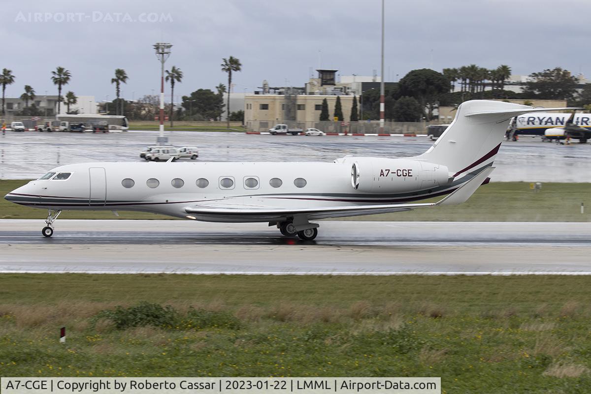 A7-CGE, 2017 Gulfstream G-VI (G650ER) C/N 6301, Runway 31