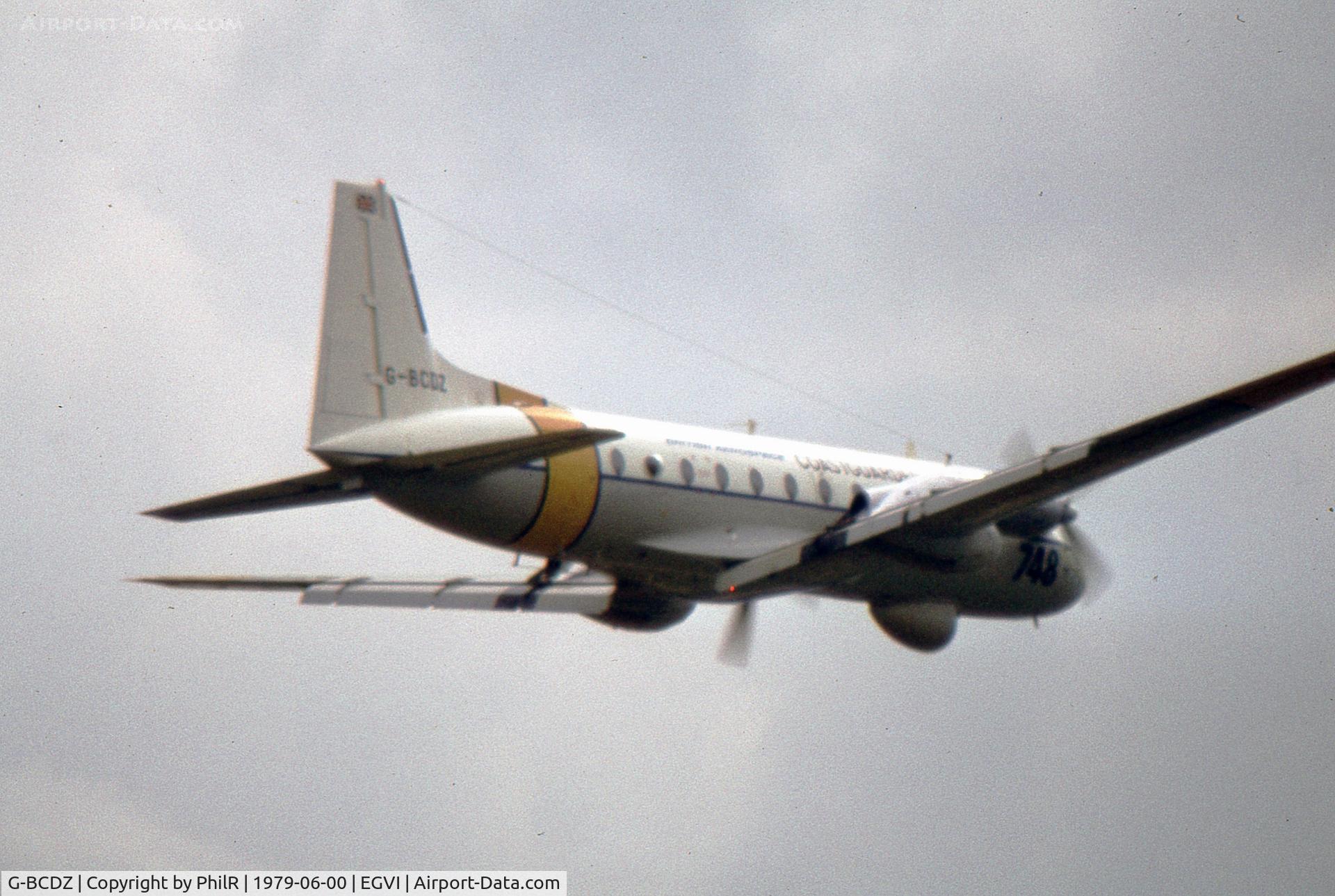 G-BCDZ, 1968 Hawker Siddeley HS-748 Series 2A/227 C/N 1662, G-BCDZ 1968 HS748 2A  Coast Guard IAT  Scan of a very poor print
