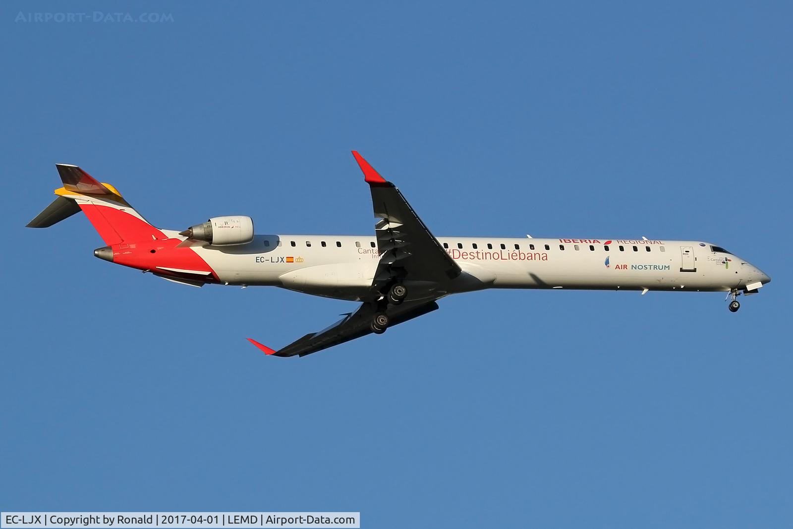 EC-LJX, 2010 Bombardier CRJ-1000ER NG (CL-600-2E25) C/N 19008, at mad