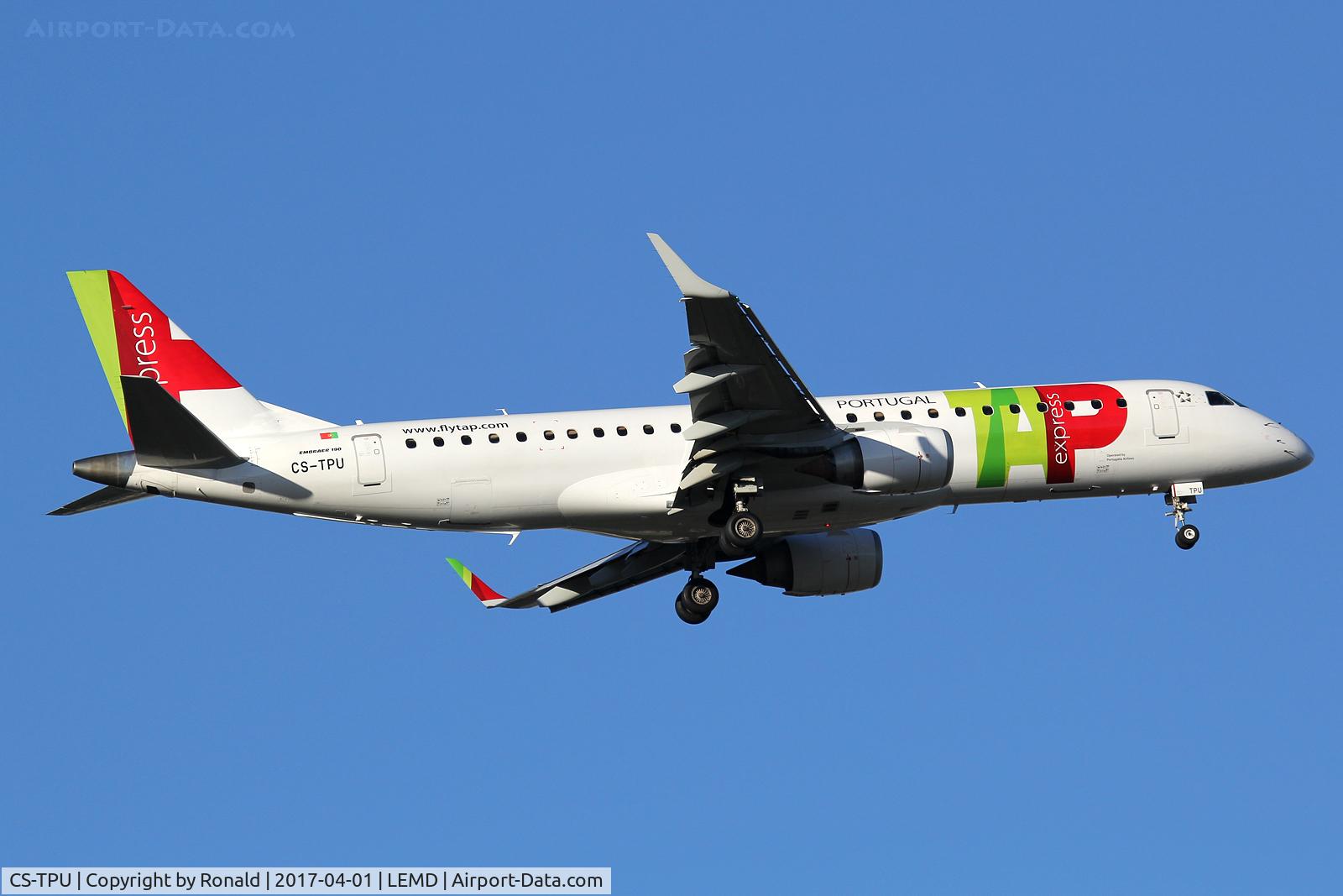 CS-TPU, 2011 Embraer 190LR (ERJ-190-100LR) C/N 19000506, at mad