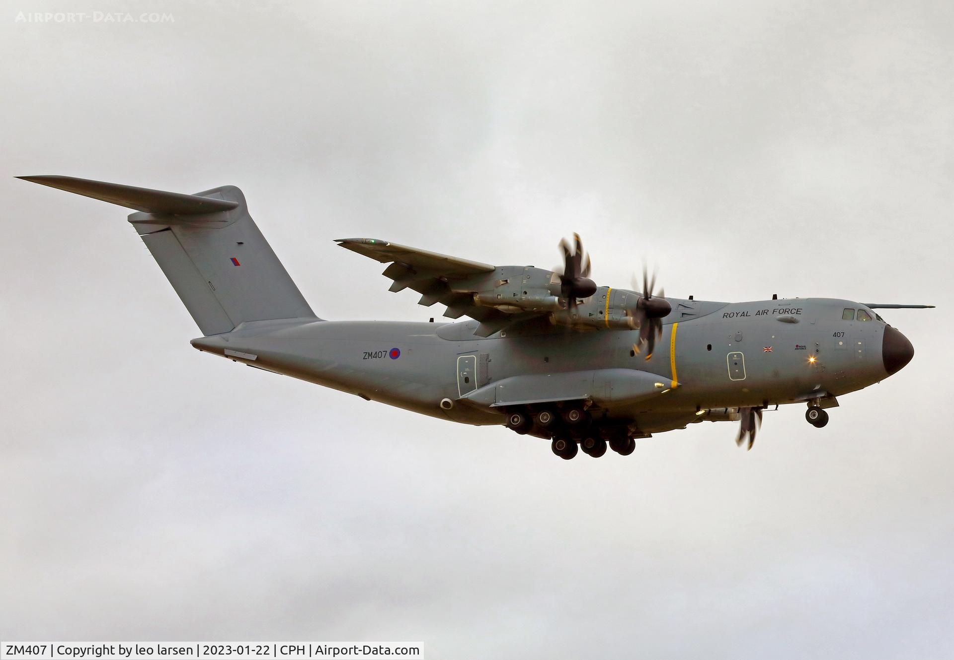 ZM407, 2015 Airbus A400M Atlas C.1 C/N 026, Copenhagen 22.1.2023