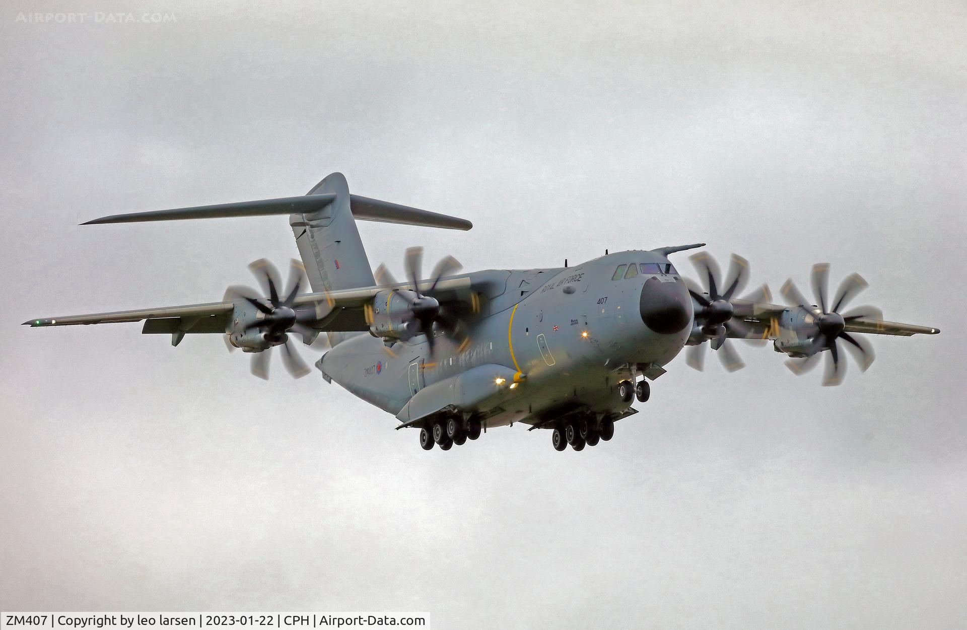 ZM407, 2015 Airbus A400M Atlas C.1 C/N 026, Copenhagen 22.1.2023