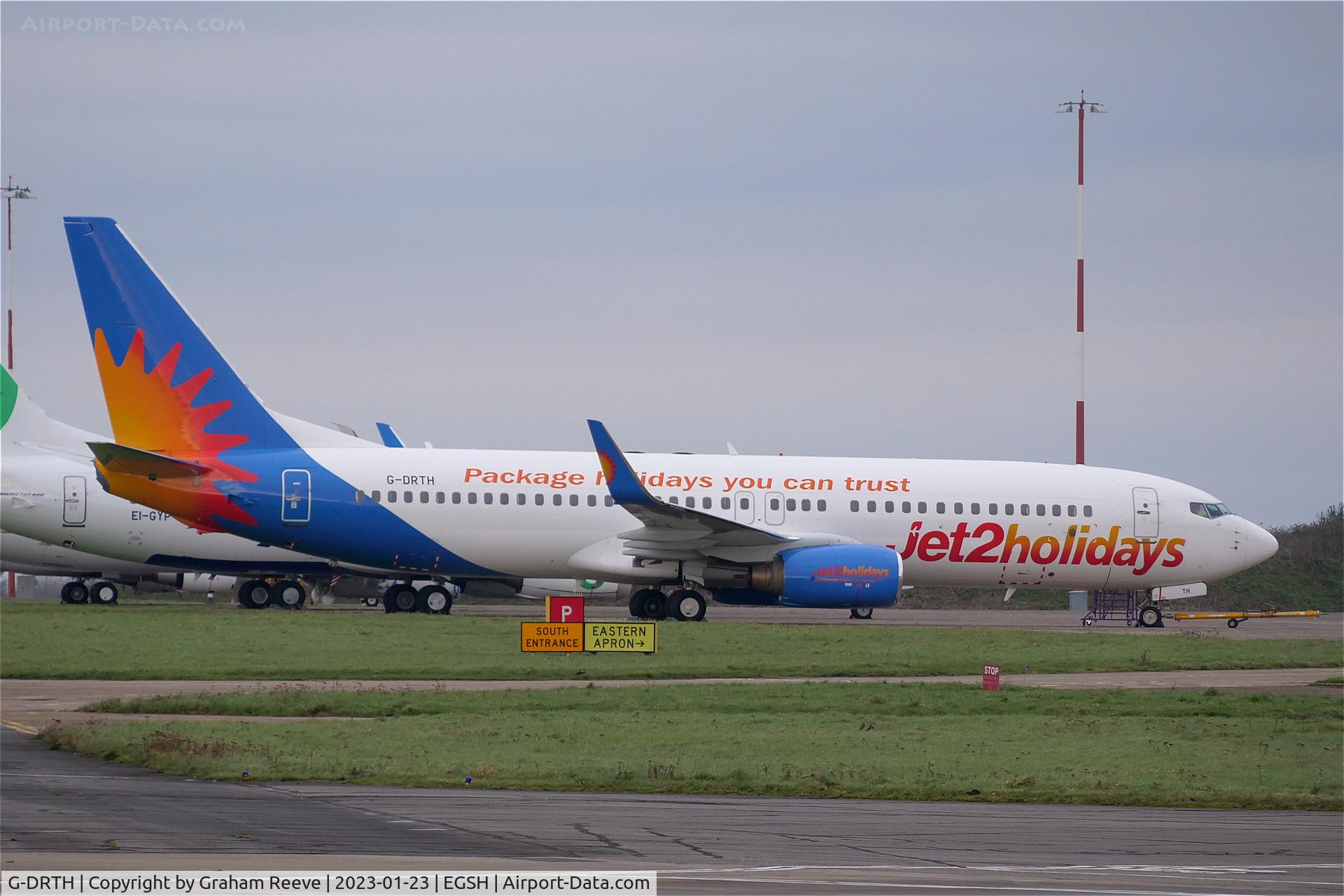 G-DRTH, 2006 Boeing 737-8BK C/N 33828, Parked at Norwich.