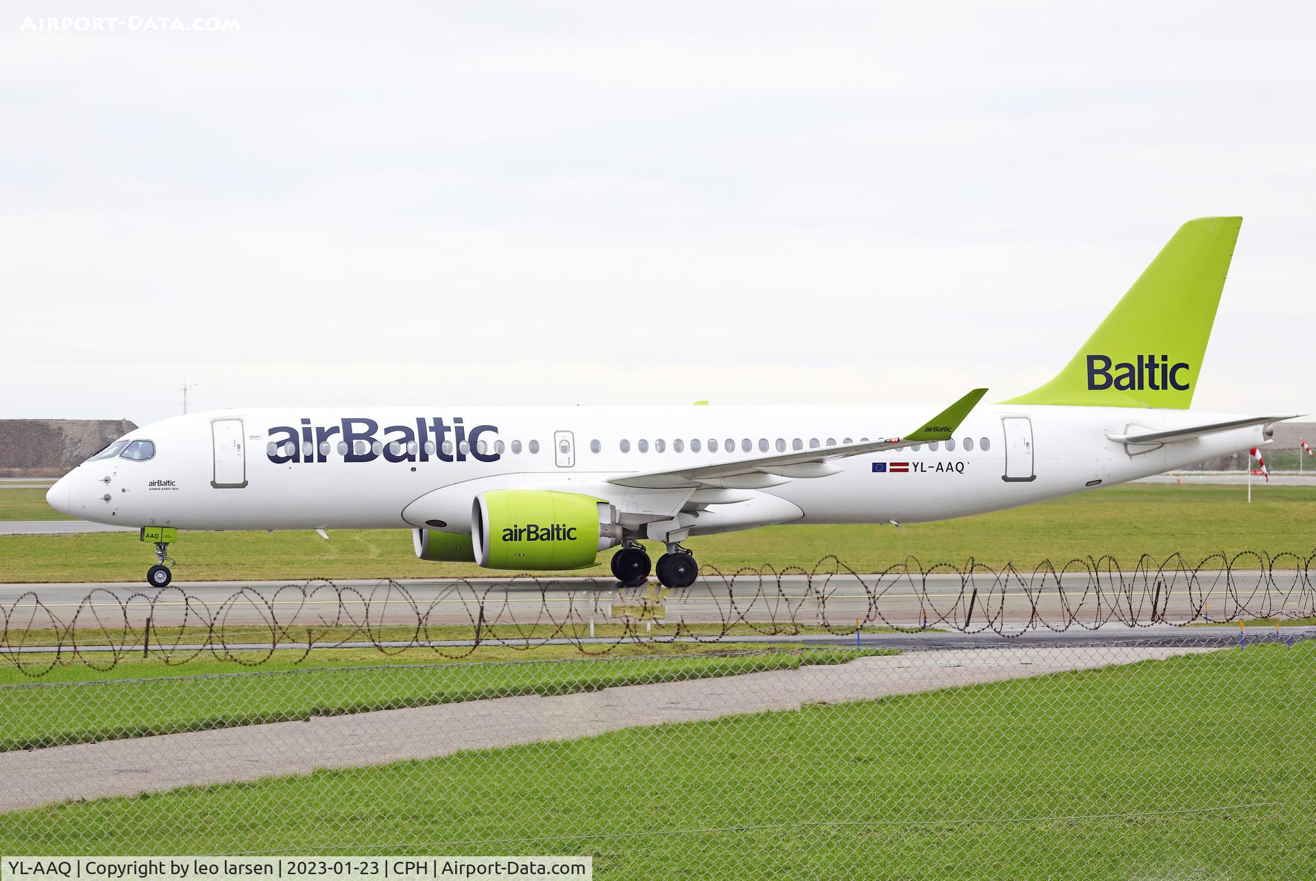 YL-AAQ, 2019 Airbus A220-300 C/N 55052, Copenhagen 23.1.2023