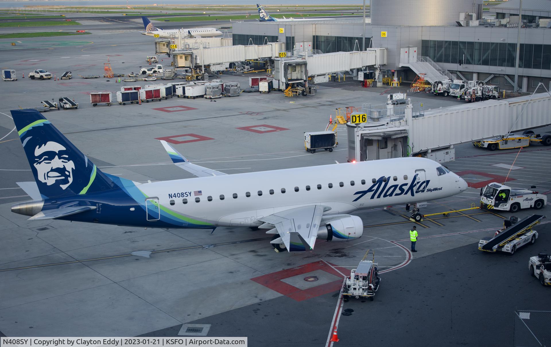N408SY, 2022 Embraer S A ERJ-175LR  (170-200LR) C/N 17000902, SFO 2023.