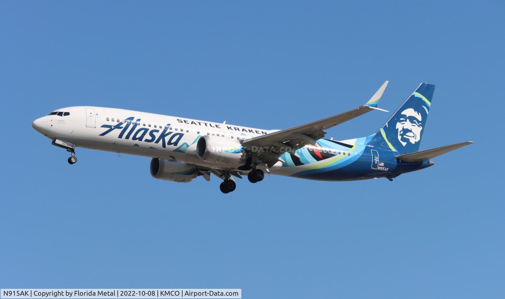 N915AK, 2021 Boeing 737-9 MAX C/N 44080, MCO 2022