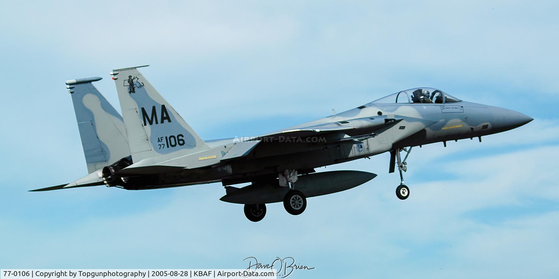 77-0106, 1977 McDonnell Douglas F-15C Eagle C/N 0390/A318, 102nd FW arriving