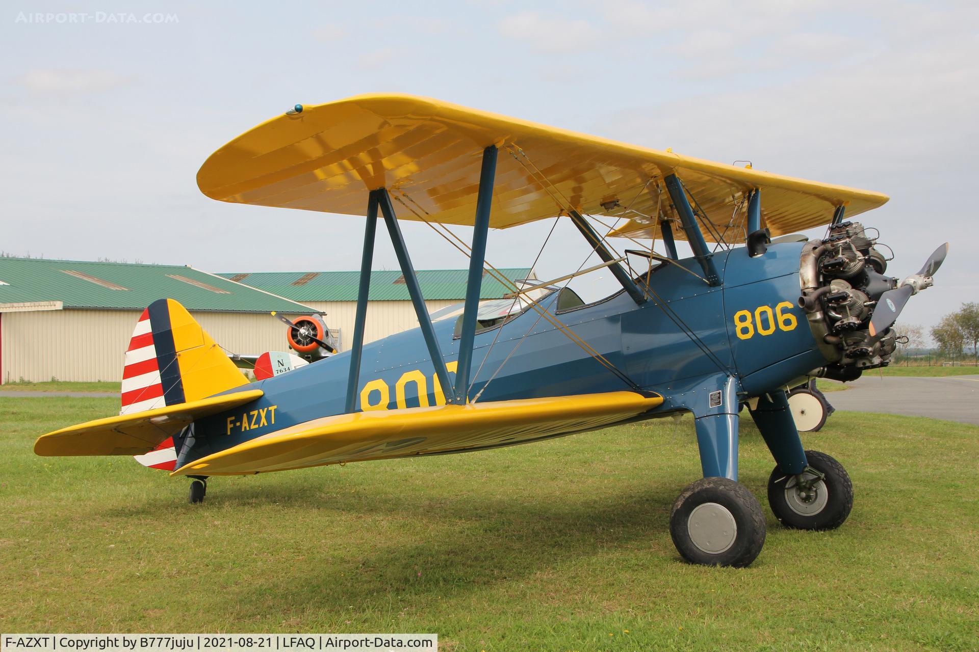 F-AZXT, 1941 Boeing PT-17/R755 Kaydet (A75N1) C/N 75-2430, at Albert Airshow