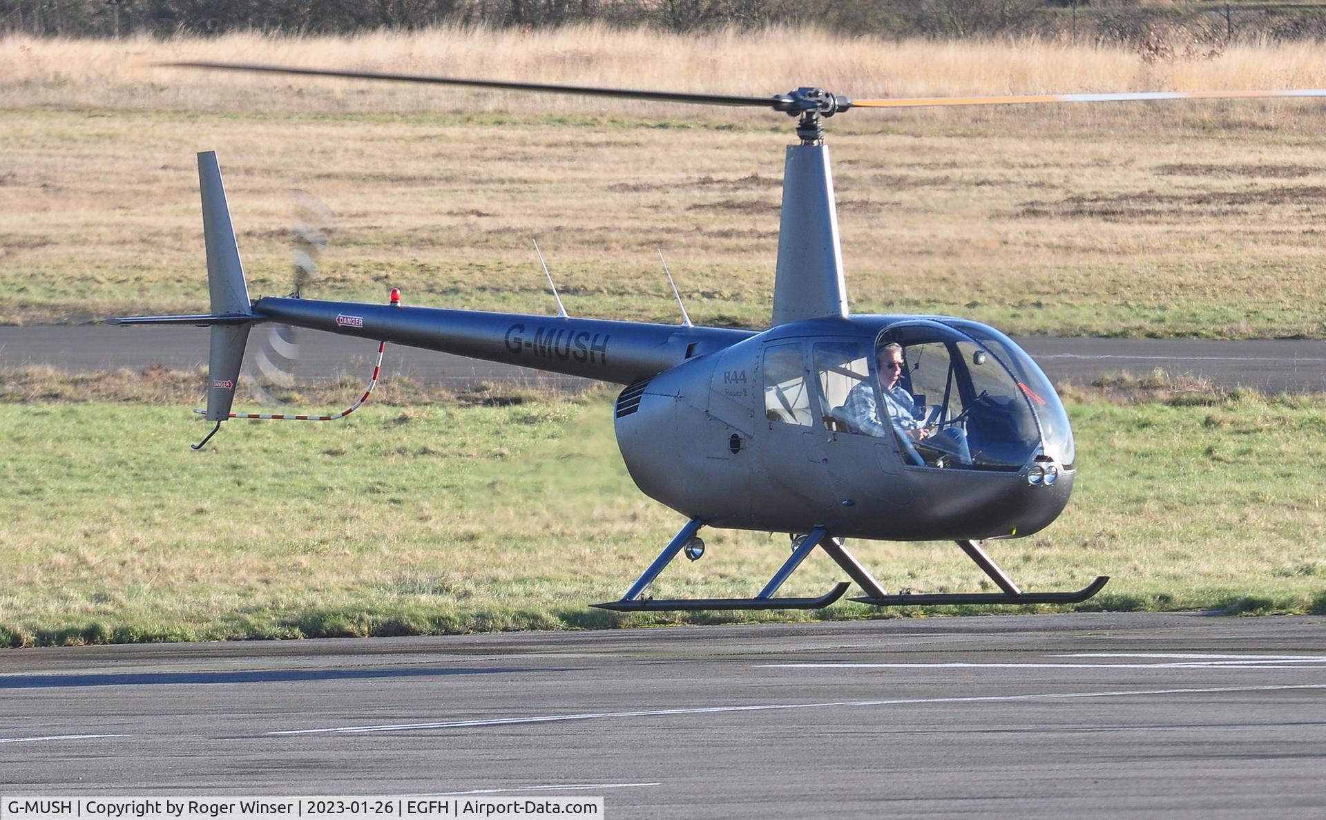G-MUSH, 2004 Robinson R44 II C/N 10278, Resident R44 returning to base.