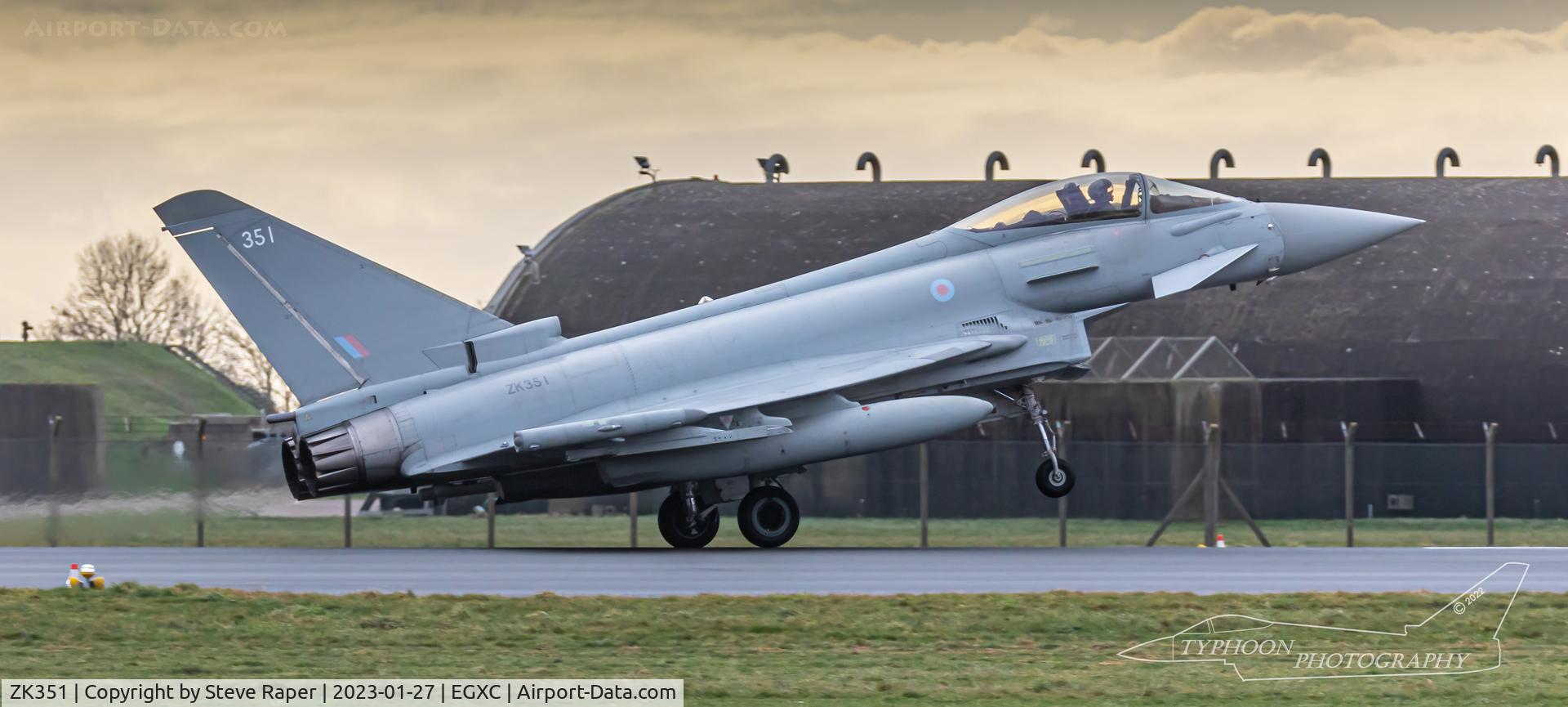 ZK351, Eurofighter EF-2000 Typhoon FGR.4 C/N BS112/405, Departing RAF Coningsby