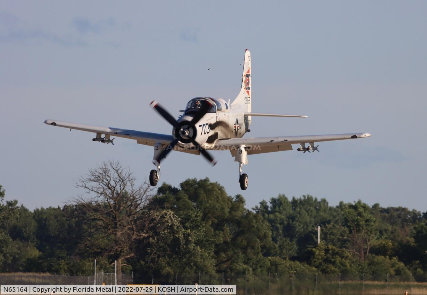 N65164, 1955 Douglas EA-1E Skyraider AD-5W C/N 55-471DH, OSH 2022