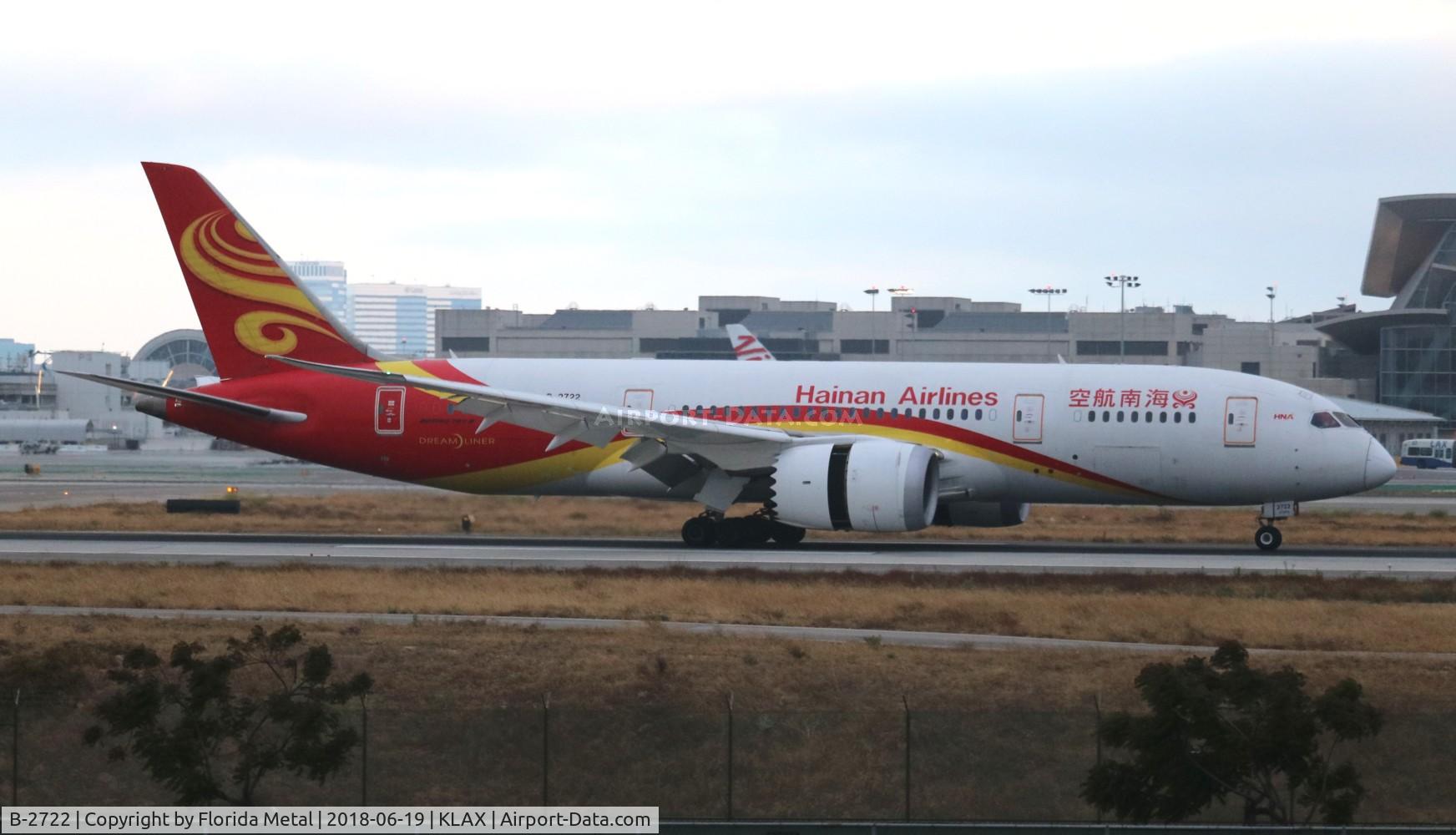 B-2722, 2013 Boeing 787-8 Dreamliner C/N 34939, Hainan 788 zx