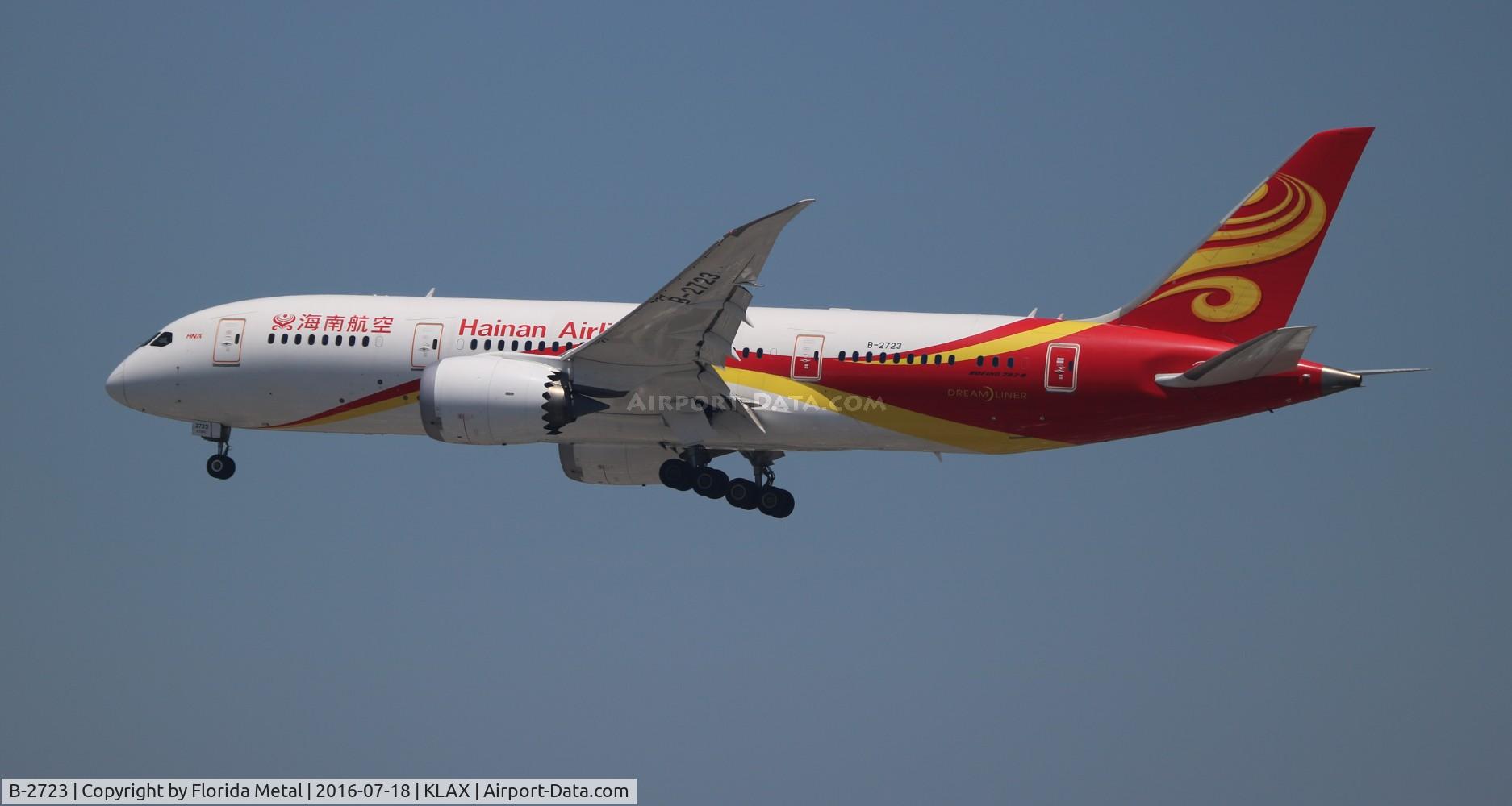B-2723, 2013 Boeing 787-8 Dreamliner C/N 34944, Hainan 788 zx