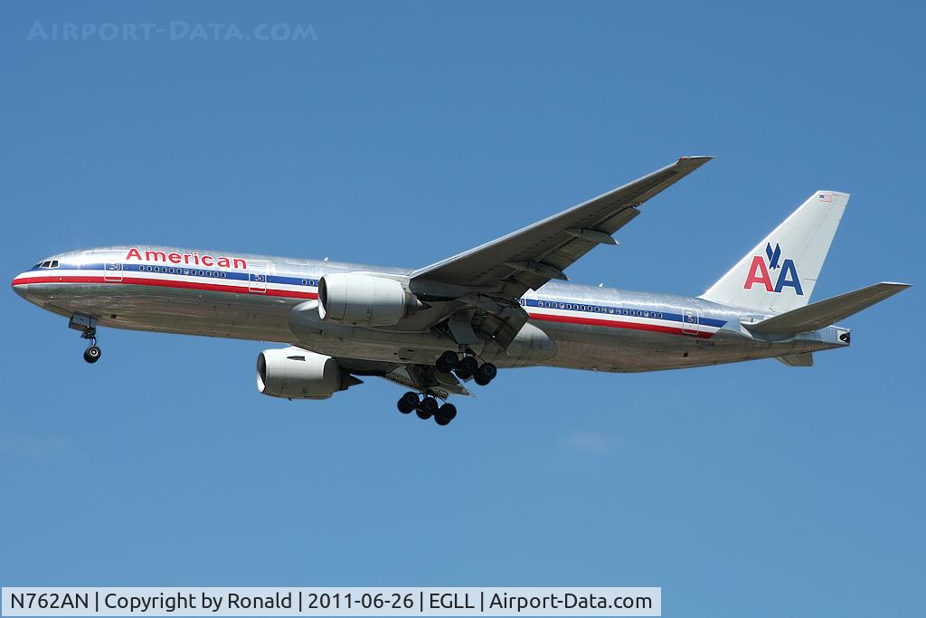 N762AN, 2002 Boeing 777-223 C/N 31479, at lhr