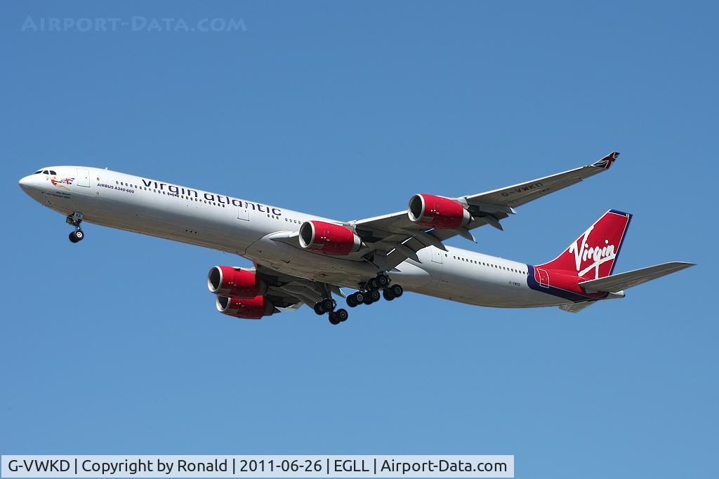 G-VWKD, 2005 Airbus A340-642 C/N 706, at lhr