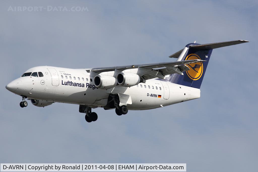D-AVRN, 1996 British Aerospace Avro 146-RJ85A C/N E2293, at spl