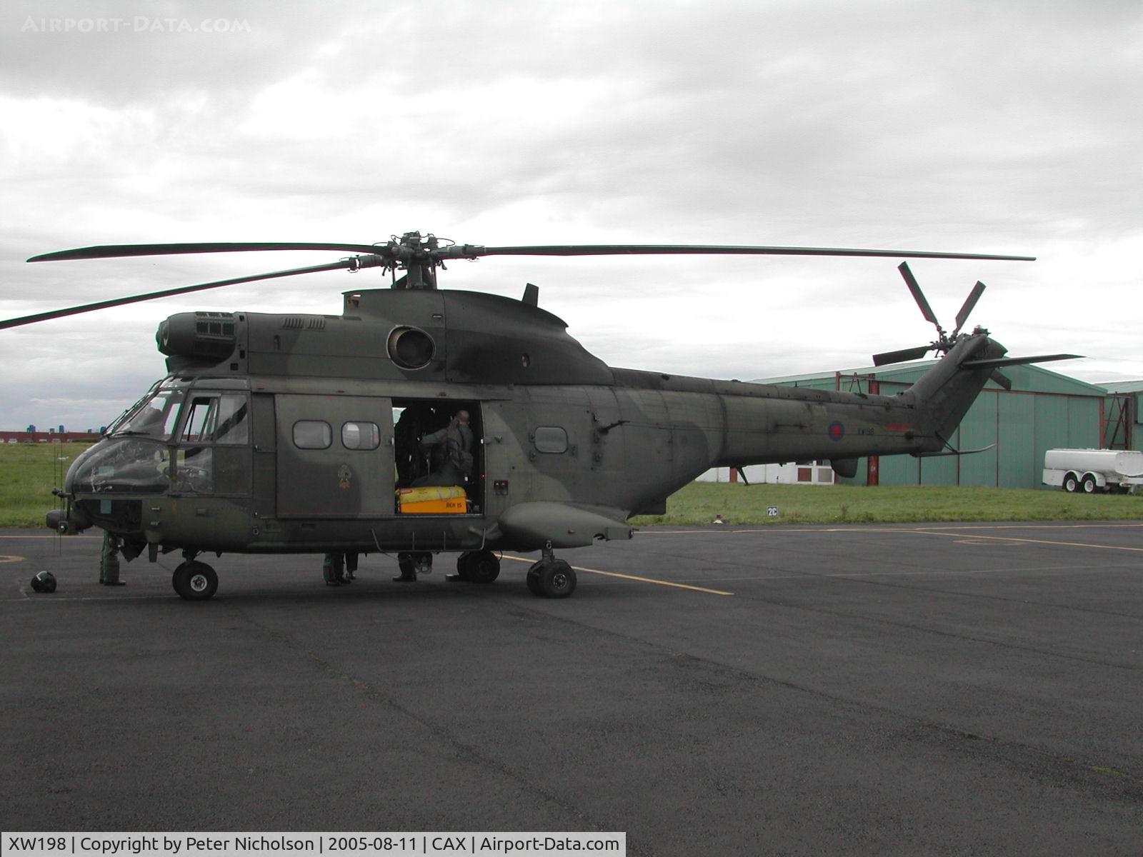 XW198, 1971 Westland Puma HC.1 C/N 1039/F9745, Puma HC.1, Callsign Warlock 1, of 230 Squadron on a visit to Carlisle in August 2005.