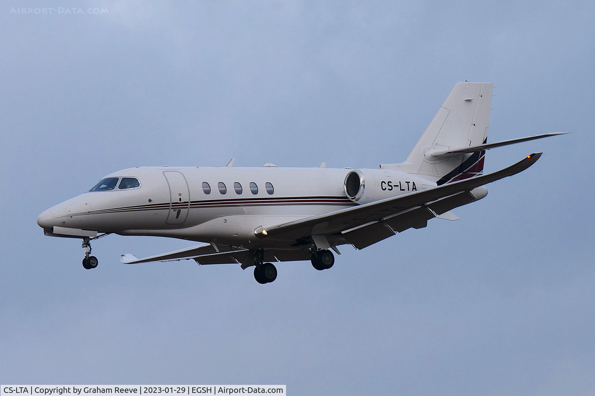 CS-LTA, 2016 Cessna 680A Citation Latitude C/N 680A-0047, Landing at Norwich.