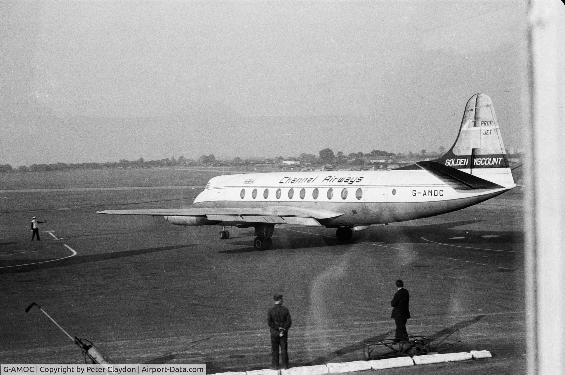 G-AMOC, 1952 Vickers Viscount 701 C/N 13, Image taken around 1961-62 - may have been Southend Airport