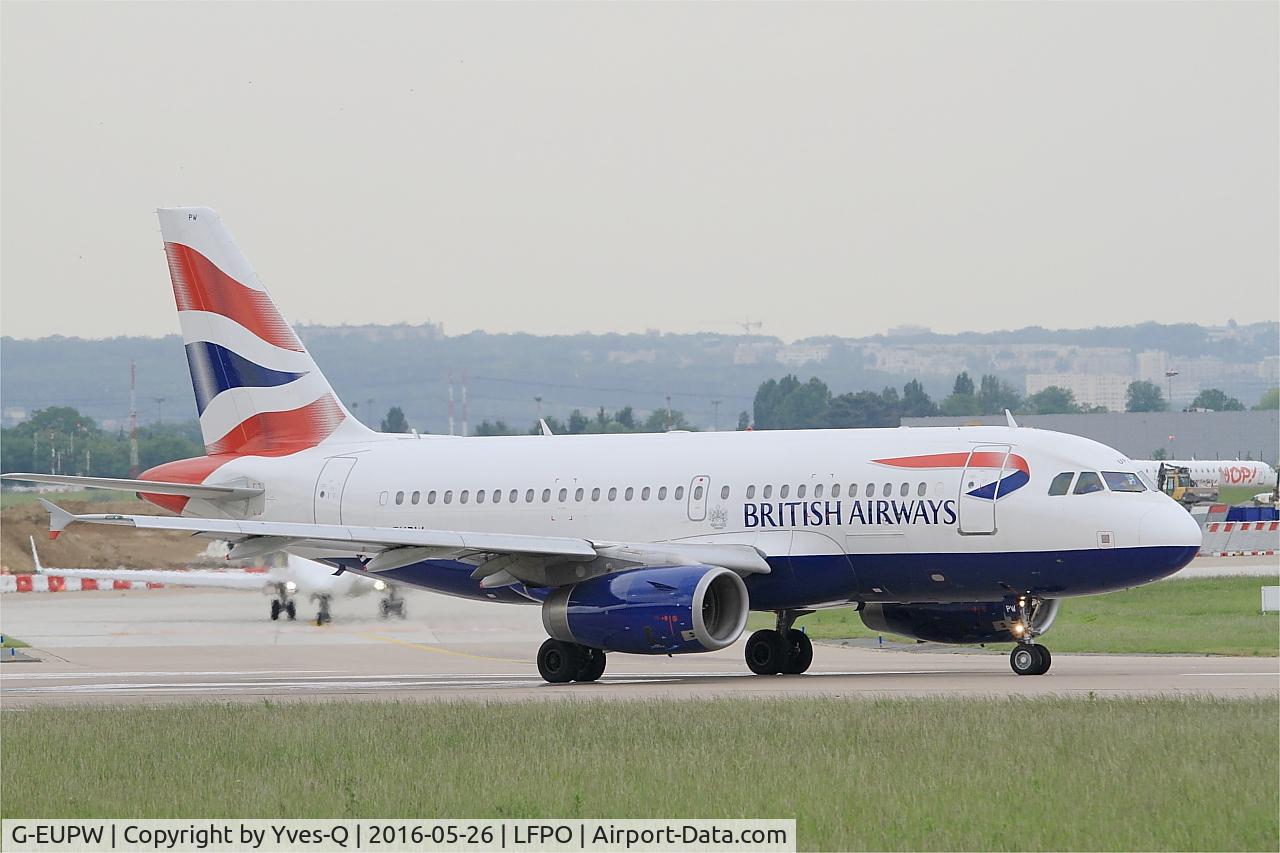 G-EUPW, 2001 Airbus A319-131 C/N 1440, Airbus A319-131, Ready to take off rwy 08, Paris-Orly airport (LFPO-ORY)