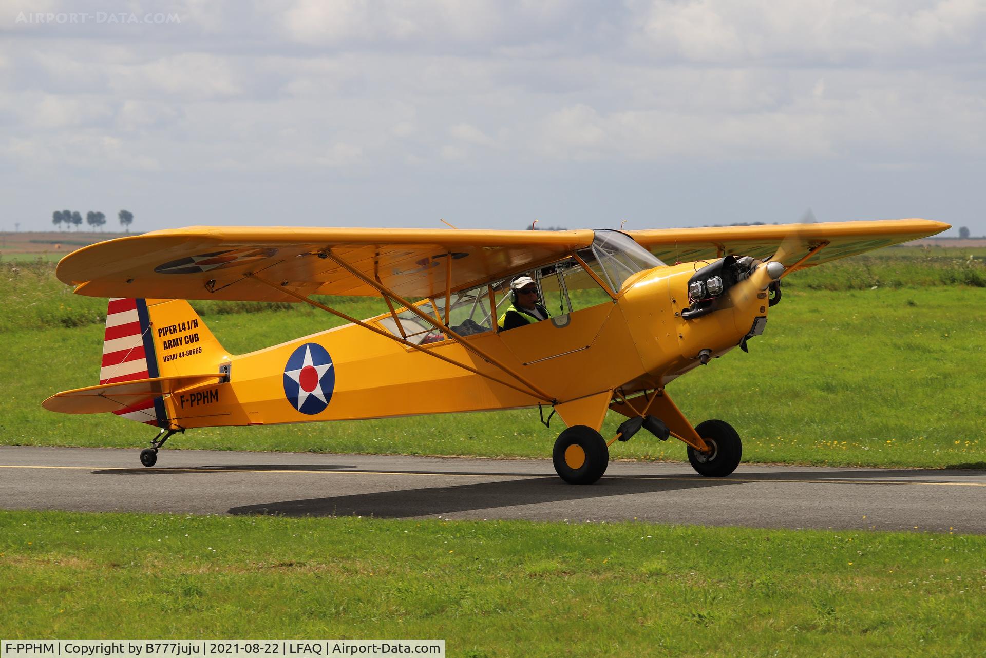F-PPHM, 1944 Piper L-4H Grasshopper (J3C-65D) C/N 12961, during Albert Airshow