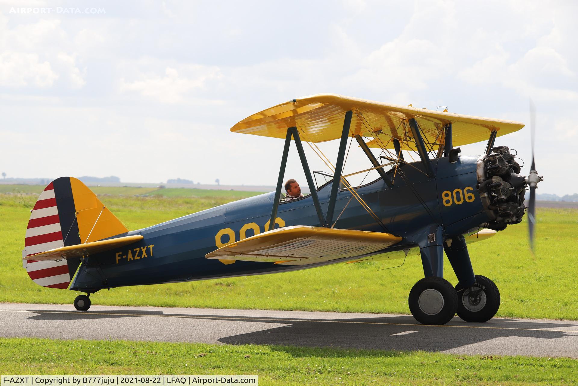 F-AZXT, 1941 Boeing PT-17/R755 Kaydet (A75N1) C/N 75-2430, during Albert Airshow