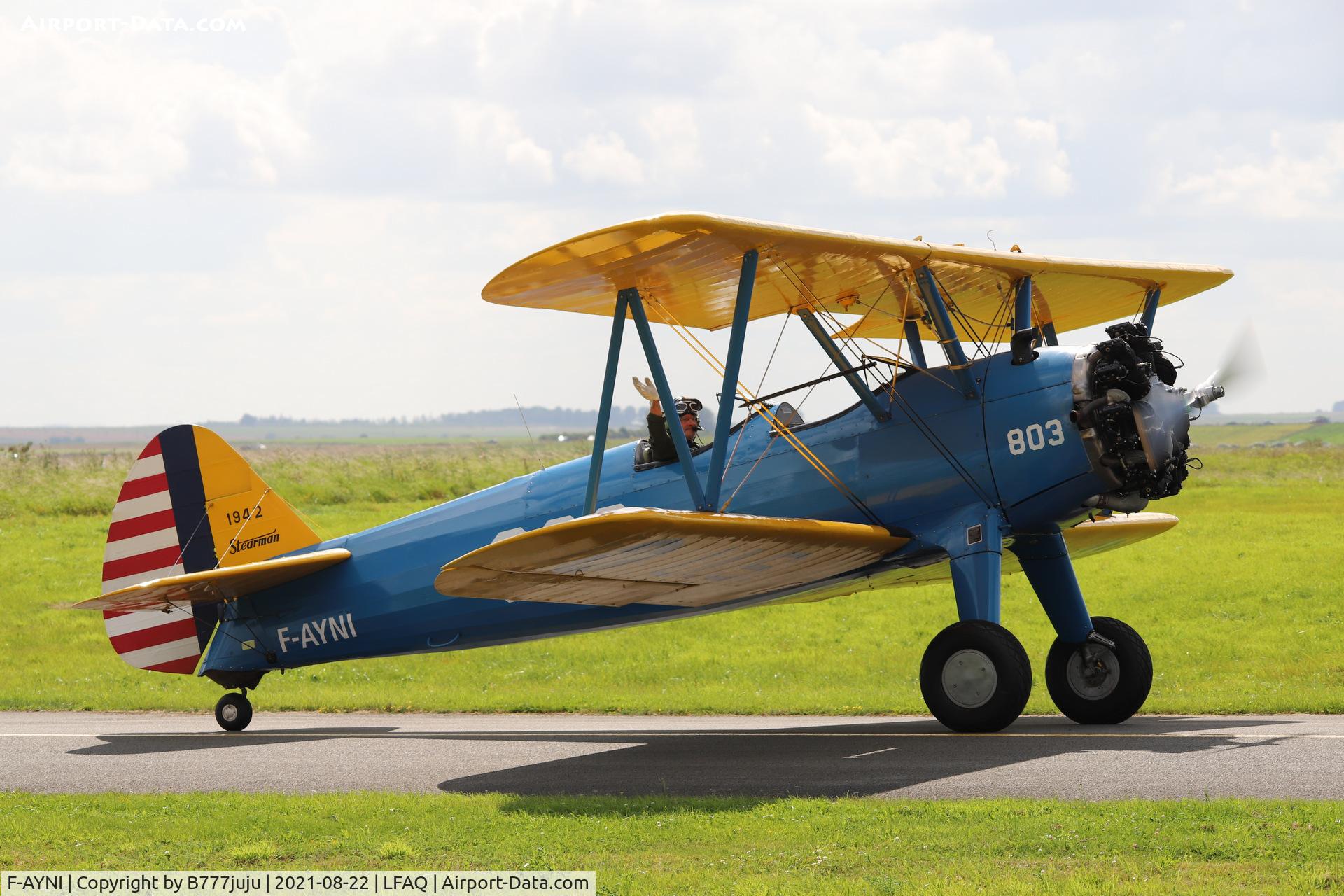 F-AYNI, 1941 Boeing PT-17 Kaydet (A75N1) C/N 75-3895, during Albert Airshow