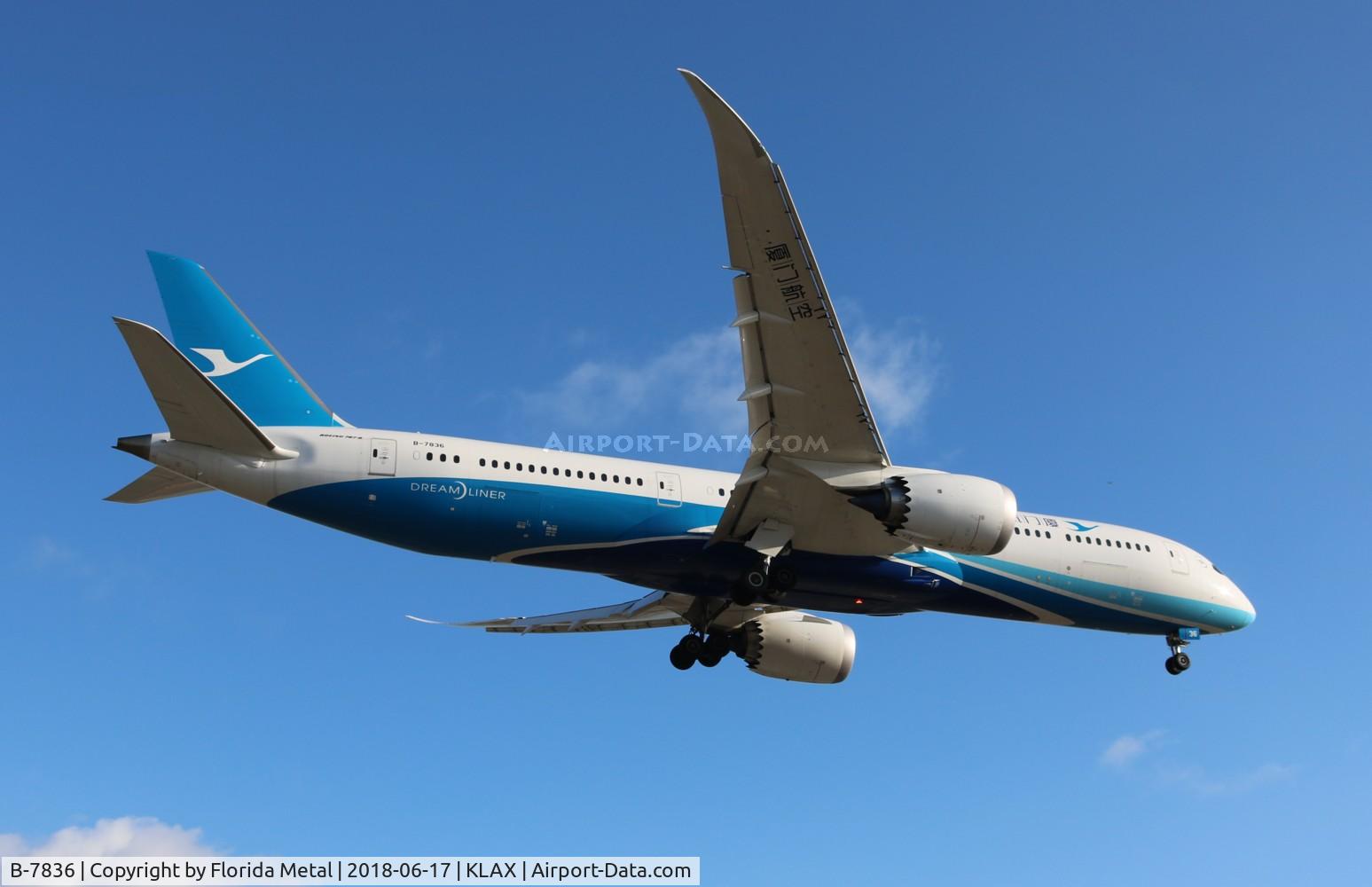 B-7836, 2017 Boeing 787-9 Dreamliner C/N 63042, Xiaman 789 zx