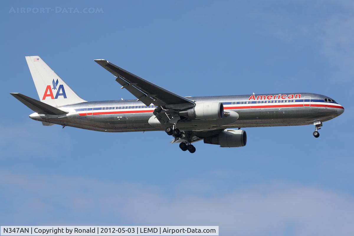 N347AN, 2003 Boeing 767-323 C/N 33086, at mad