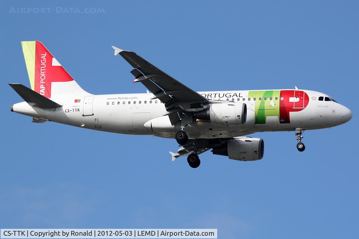 CS-TTK, 1999 Airbus A319-111 C/N 1034, at mad