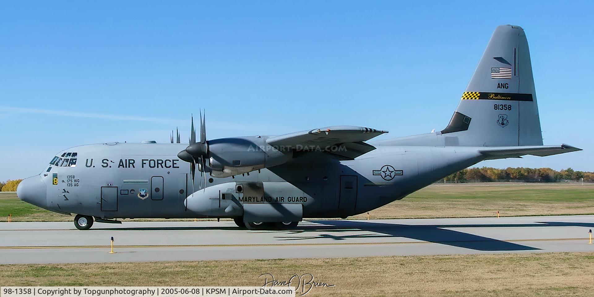 98-1358, 1998 Lockheed Martin C-130J Hercules C/N 382-5494, 175th WG