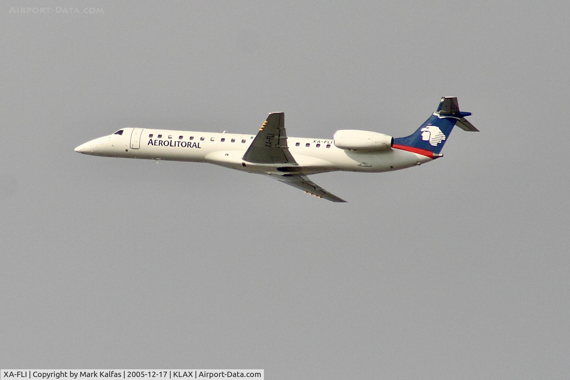 XA-FLI, 1999 Embraer ERJ-145LR (EMB-145LR) C/N 145203, AeroLitoral Embraer ERJ-145LR, XA-FLI departing 25R LAX