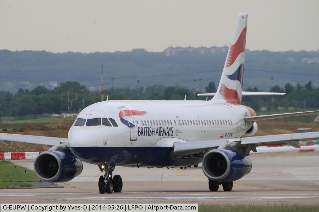 G-EUPW, 2001 Airbus A319-131 C/N 1440, Airbus A319-131, Lining up rwy 08, Paris-Orly airport (LFPO-ORY)