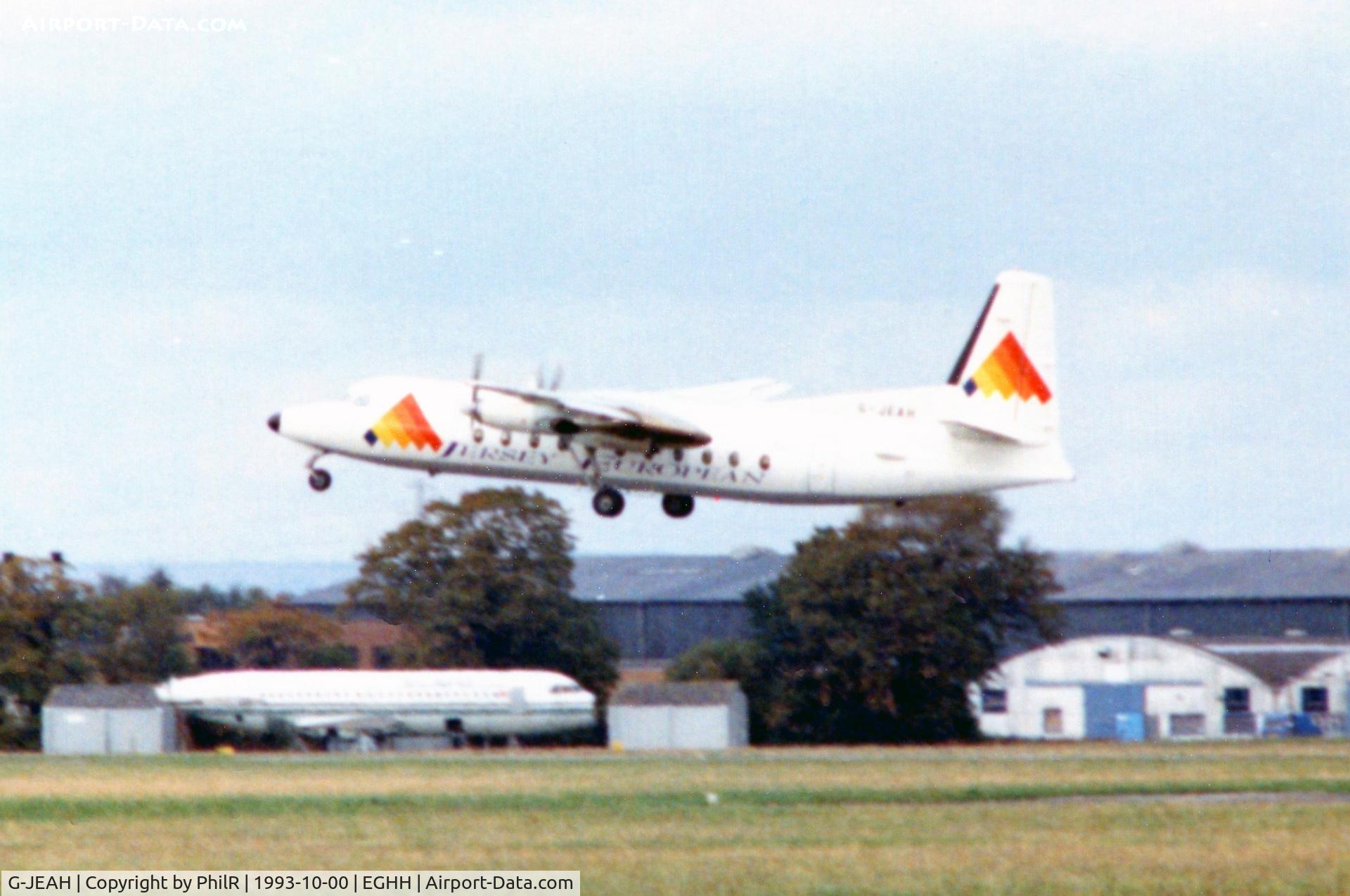 G-JEAH, 1986 Fokker F-27-500 Friendship C/N 10669, G-JEAH 1986 F27 JEA BOH scan of a poor but irreplaceable print