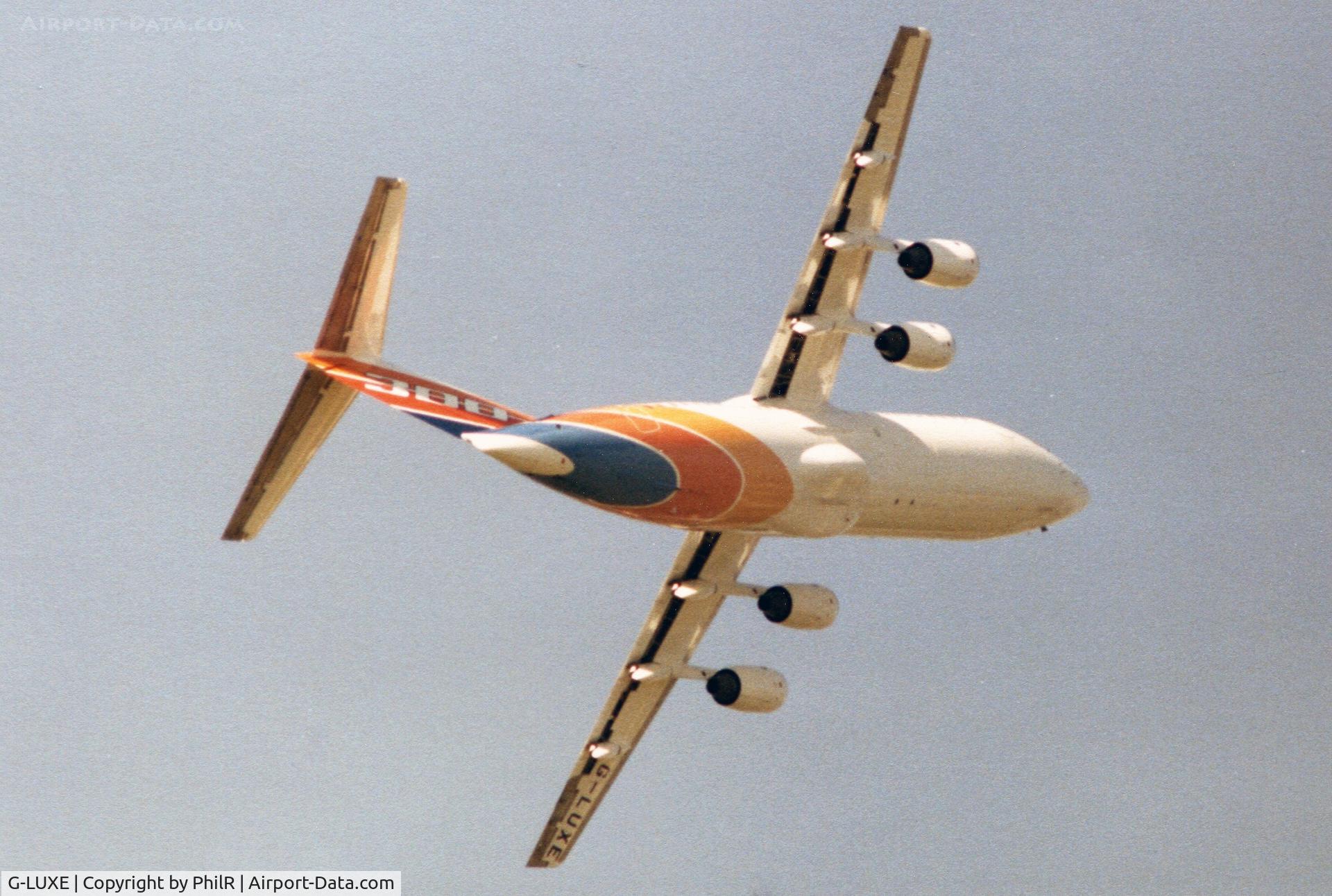 G-LUXE, 1981 British Aerospace BAe.146-301 C/N E3001, G-LUXE 1981 BAe146-300 BAE FAB scan of a poor, irreplaceable print