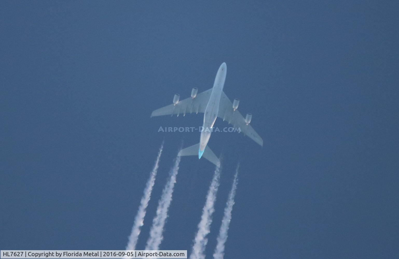 HL7627, 2013 Airbus A380-861 C/N 0130, Korean A380 zx ICN-JFK over Michigan