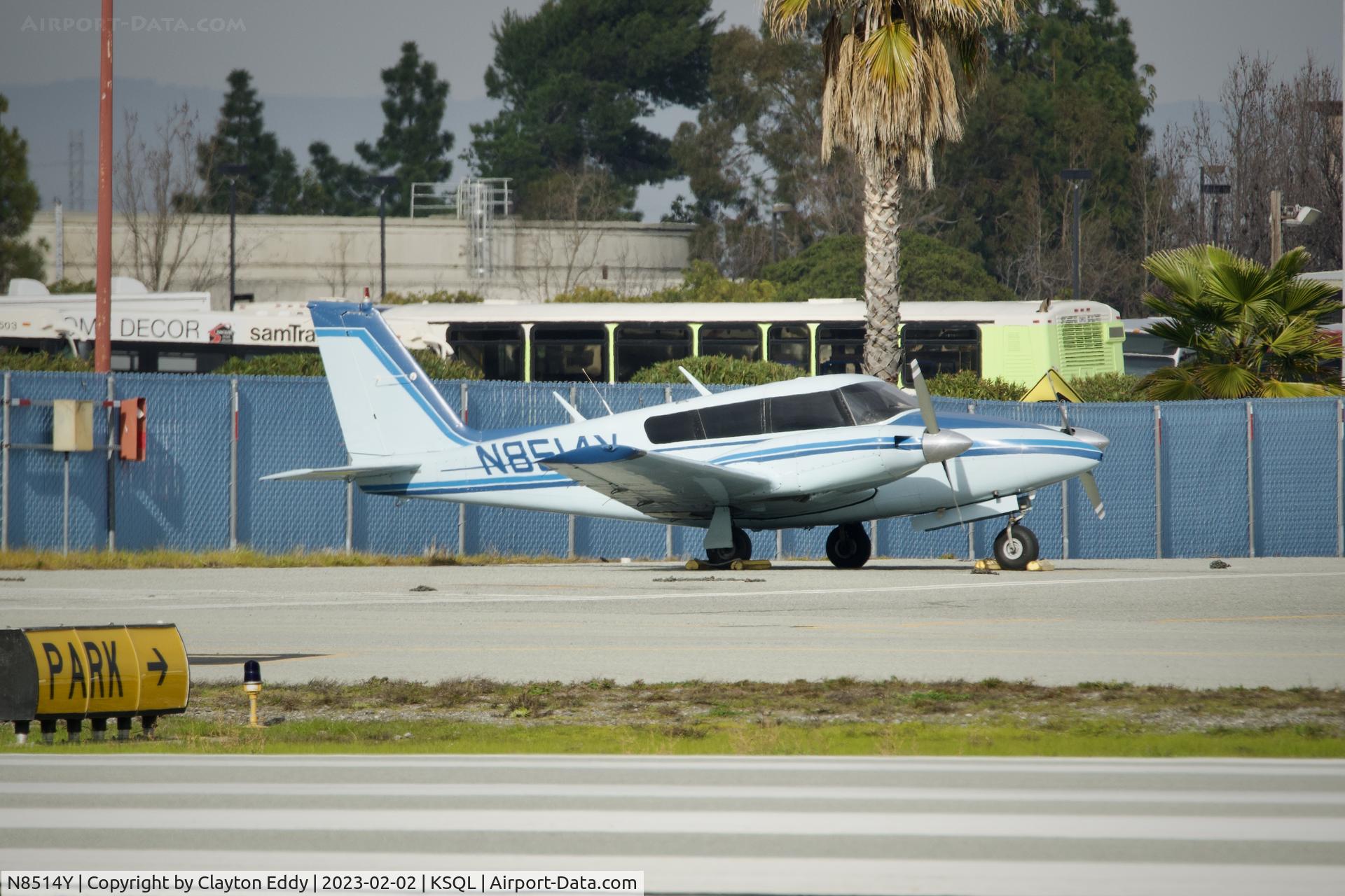 N8514Y, 1967 Piper PA-30 Twin Comanche C/N 30-1675, San Carlos Airport in California 2023.