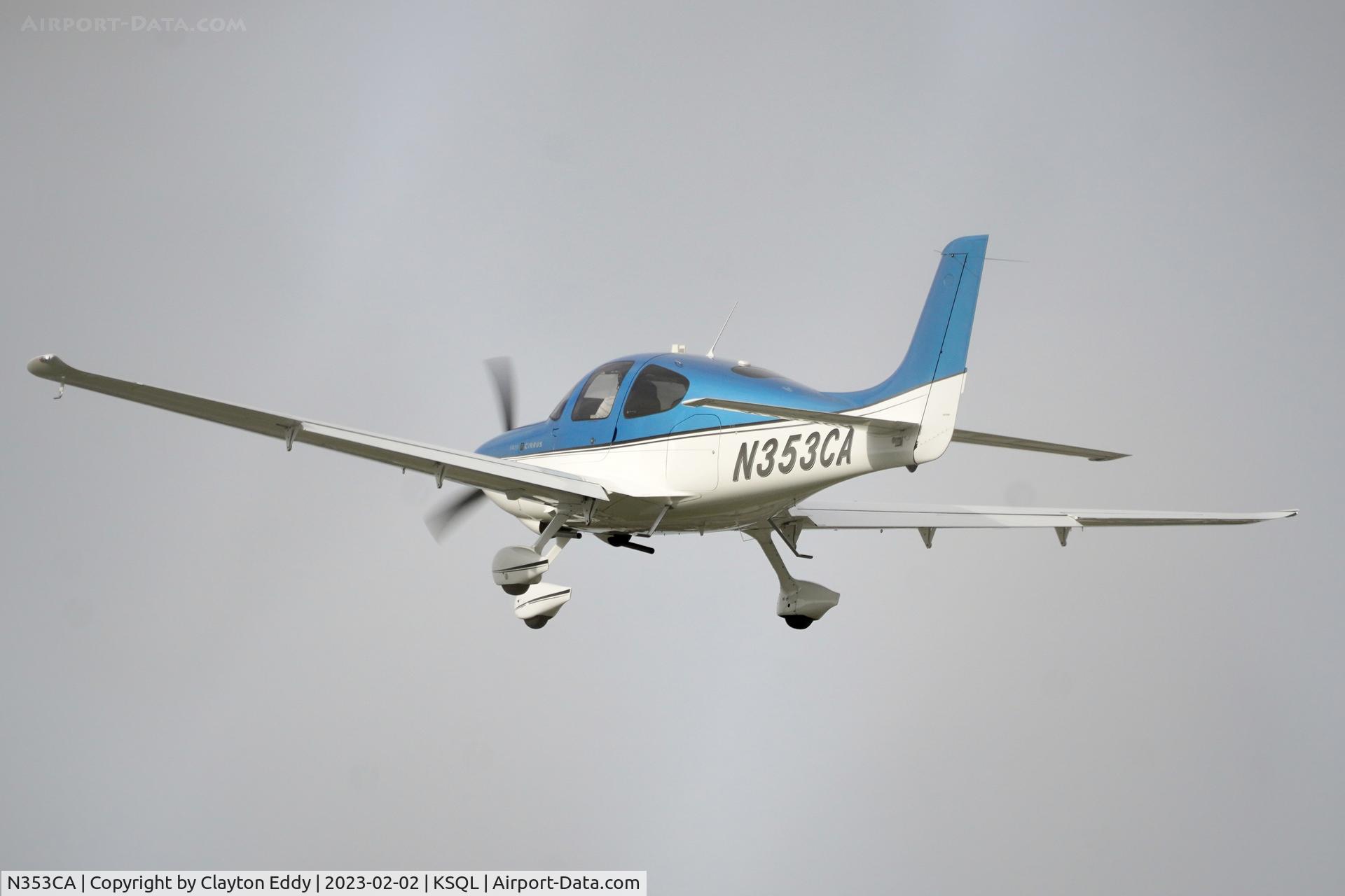 N353CA, 2011 Cirrus SR20 C/N 2088, San Carlos Airport in California 2023.