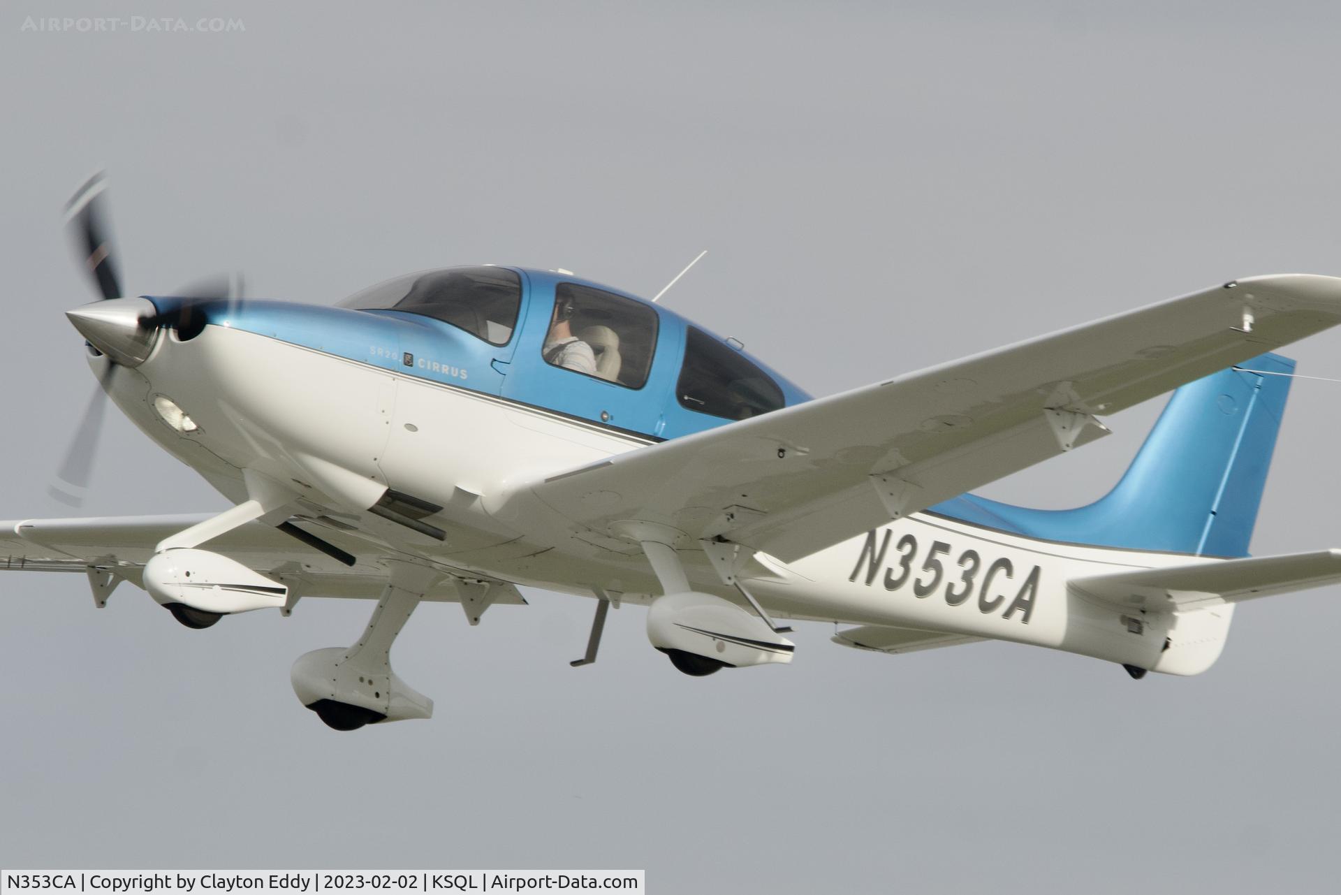 N353CA, 2011 Cirrus SR20 C/N 2088, San Carlos Airport in California 2023.