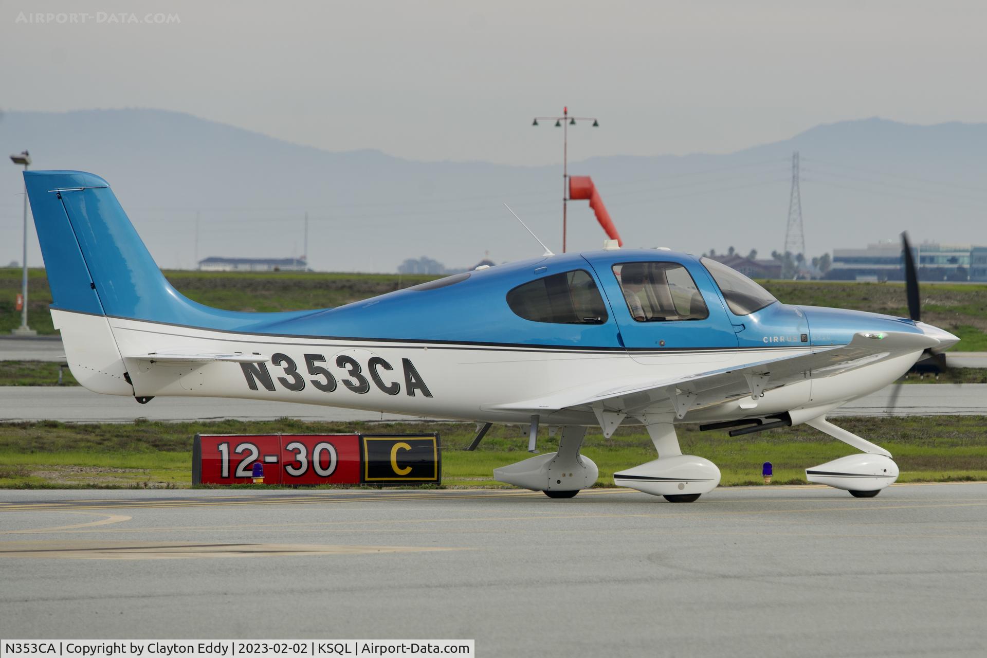 N353CA, 2011 Cirrus SR20 C/N 2088, San Carlos Airport in California 2023.