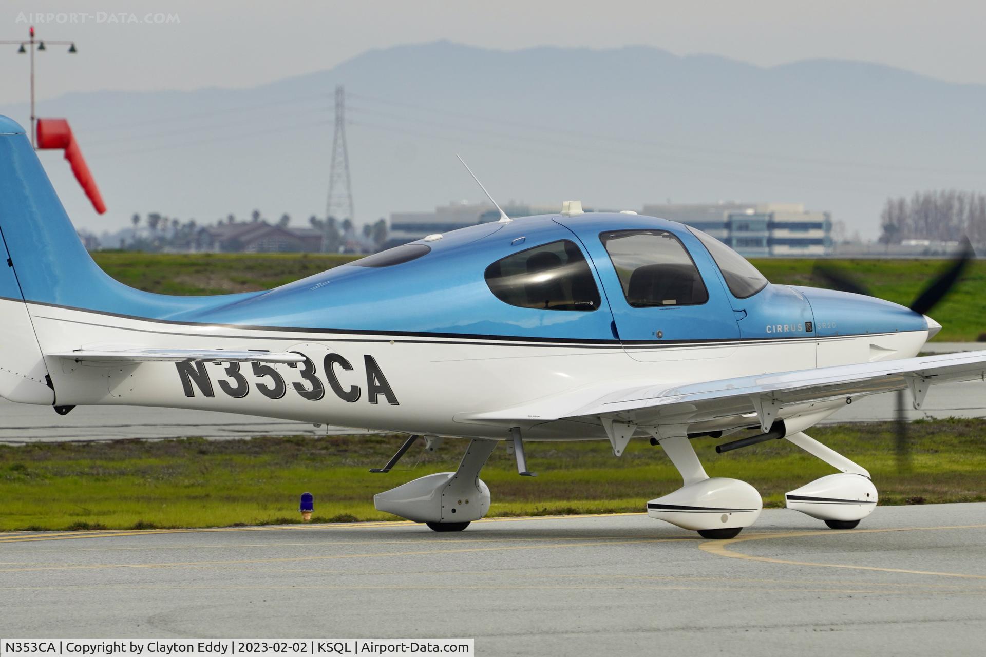 N353CA, 2011 Cirrus SR20 C/N 2088, San Carlos Airport in California 2023.