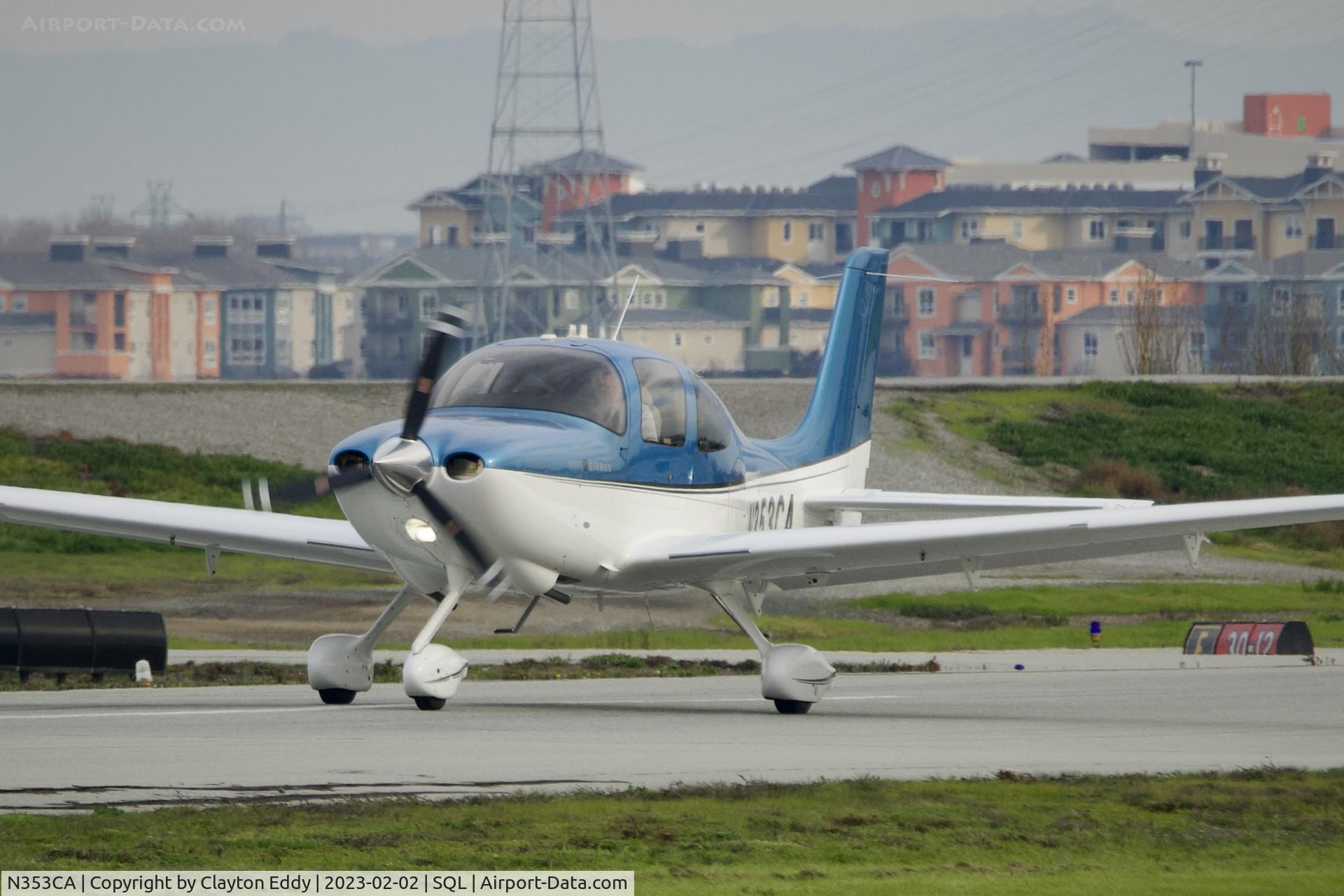 N353CA, 2011 Cirrus SR20 C/N 2088, San Carlos Airport in California 2023.