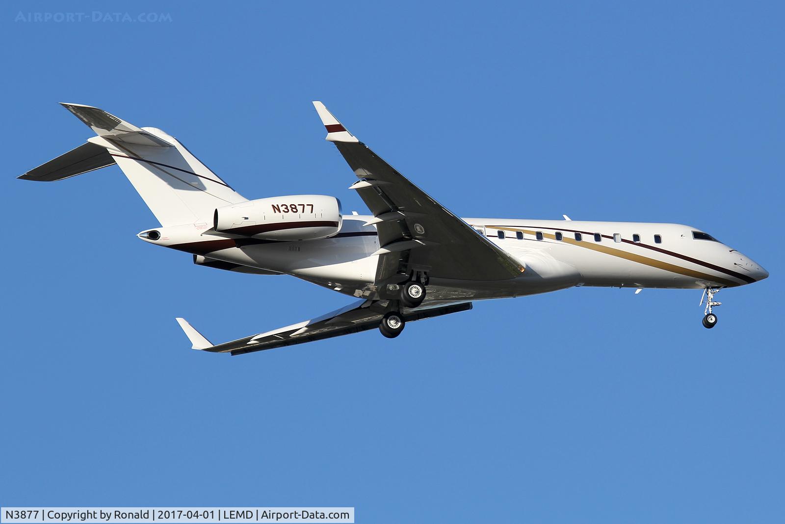 N3877, 2008 Bombardier BD-700-1A10 Global Express C/N 9304, at mad